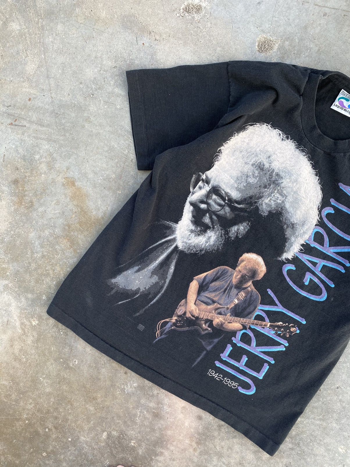 Grateful Dead Vintage Jerry Garcia Portrait Tee Black Liquid Blue XL Size US XL / EU 56 / 4 - 2 Thumbnail