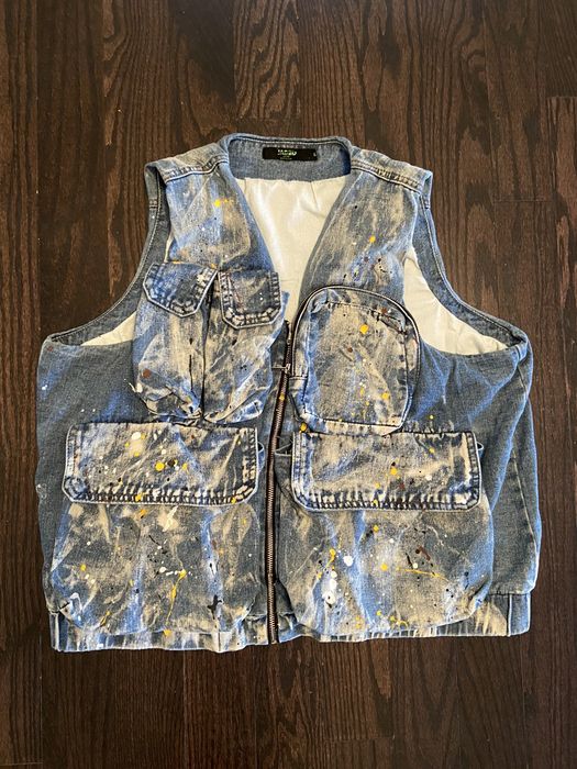Jaded London JADED LONDON DENIM PAINT SPLATTER VEST Grailed