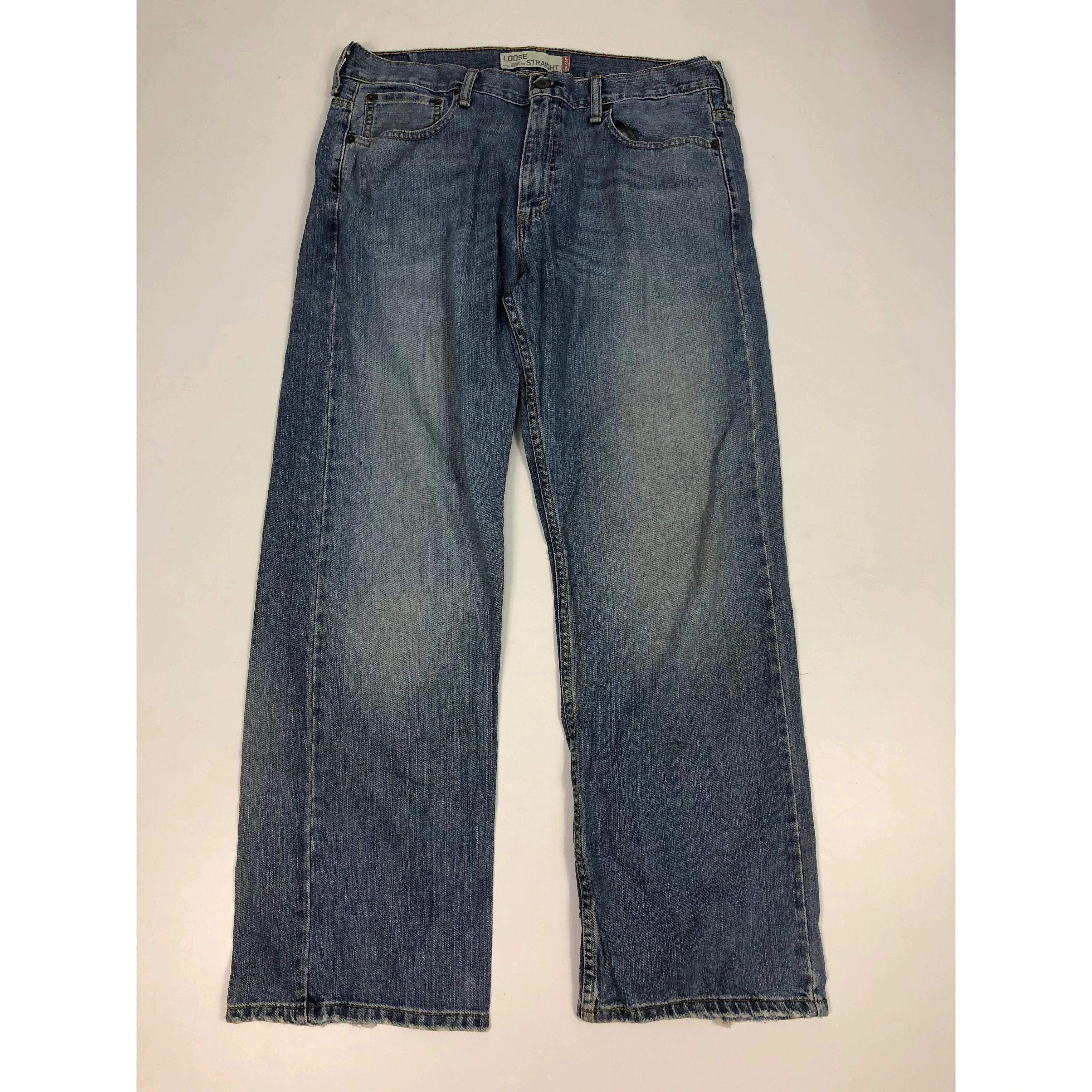 image of Levis 569 Loose Straight Cut Denim in Blue Denim, Men's (Size 38)