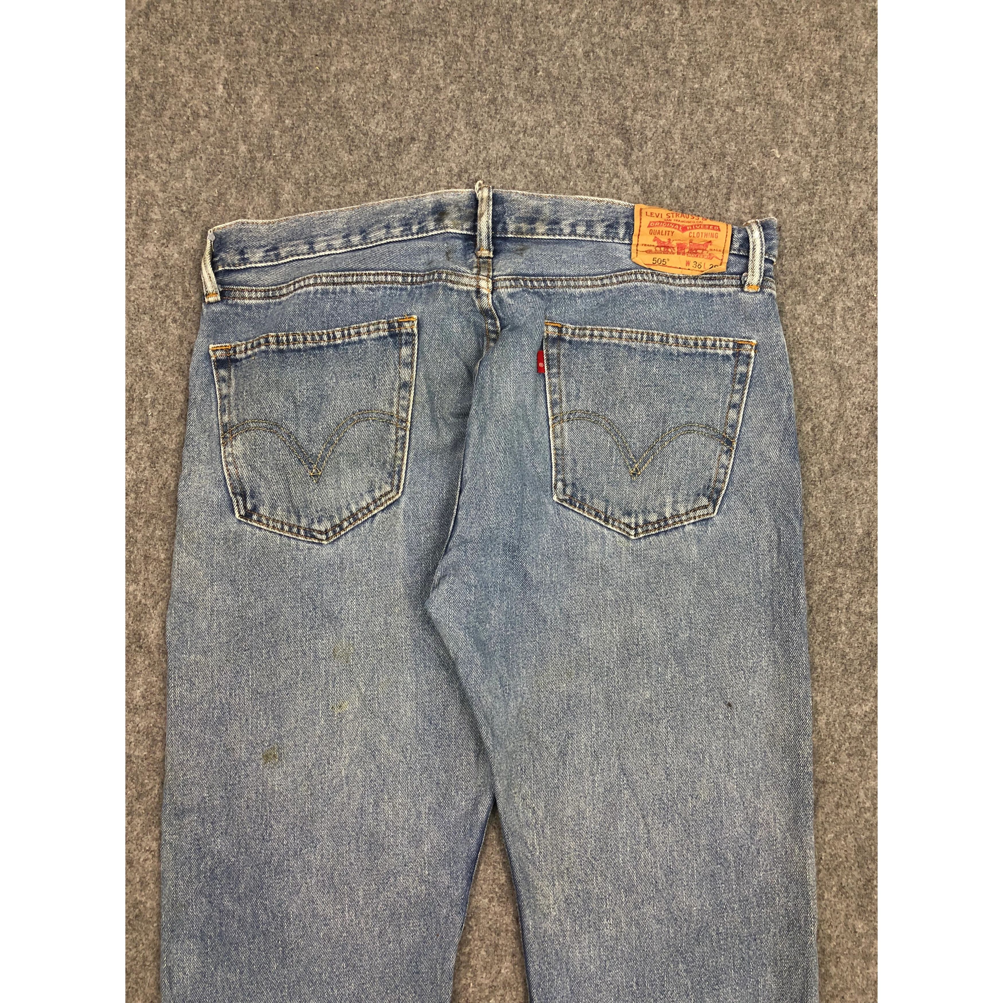 Levi's Vintage Levis 505 Regular Fit Lightwash Denim DP0307 Size US 38 / EU 54 - 4 Thumbnail