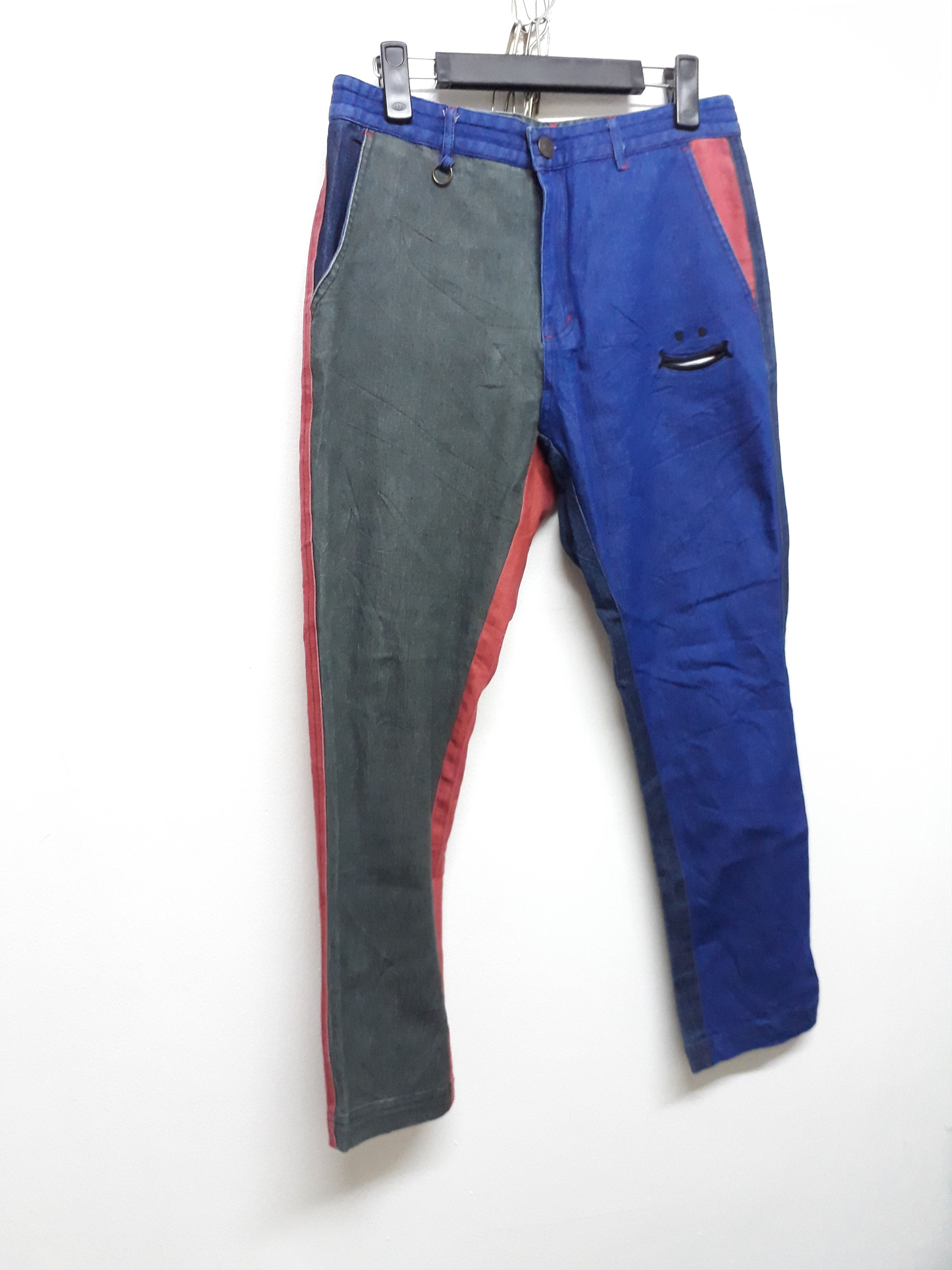 PPFM 💥UP SMILE Japanese Brand Multicolour Patchwork Denim Pant Size US 30 / EU 46 - 12 Thumbnail