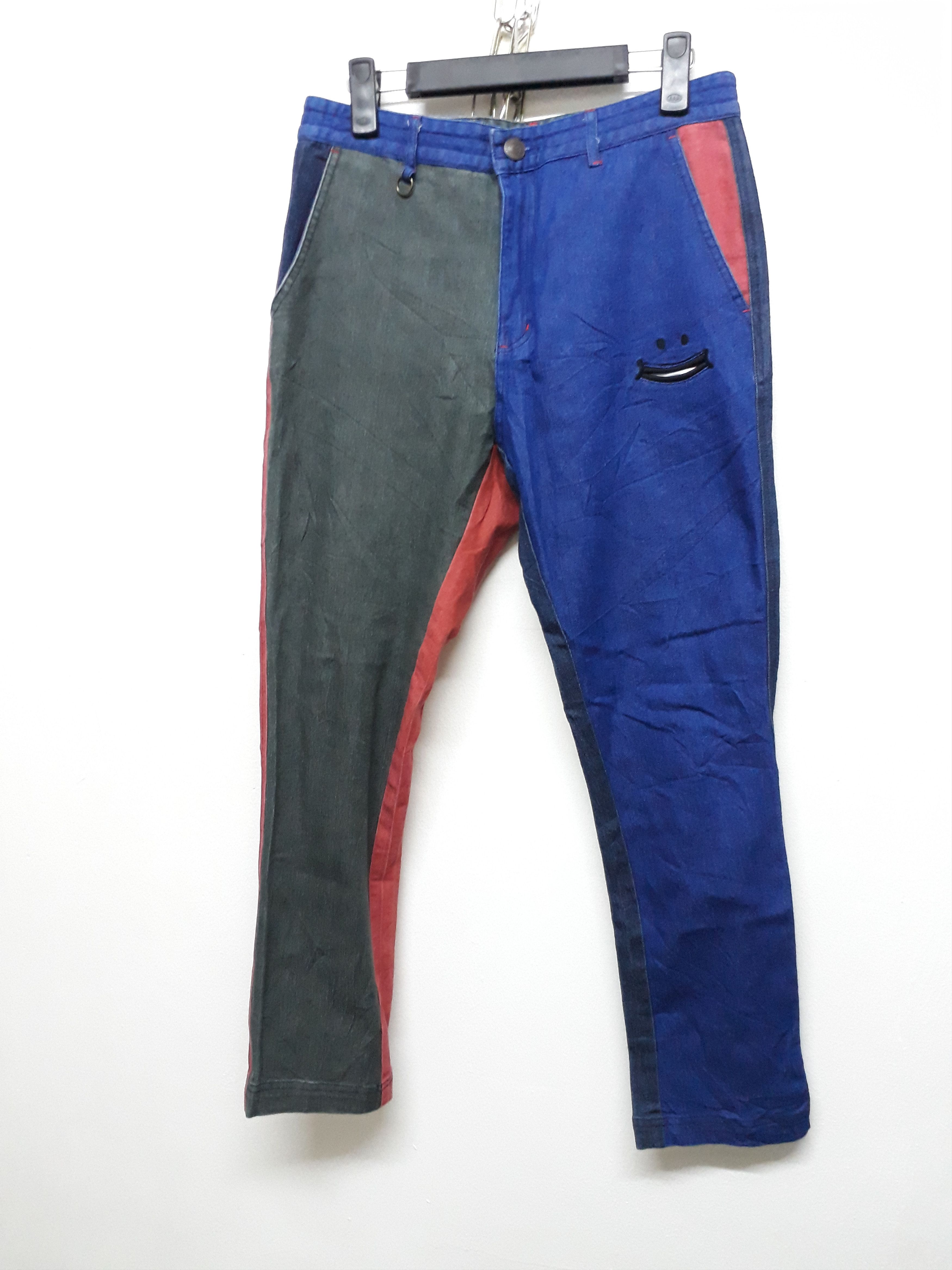 PPFM 💥UP SMILE Japanese Brand Multicolour Patchwork Denim Pant Size US 30 / EU 46 - 13 Thumbnail