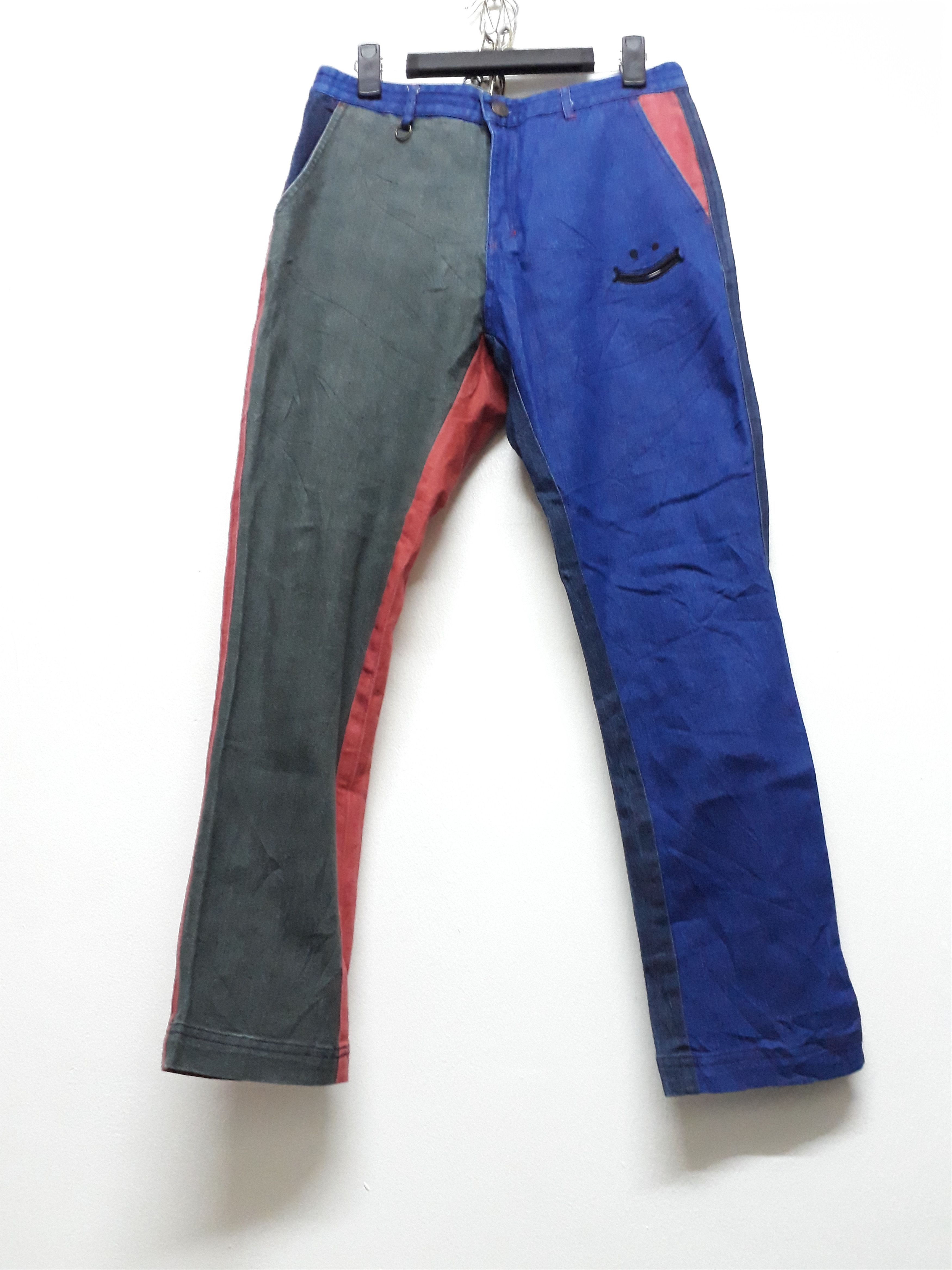 PPFM 💥UP SMILE Japanese Brand Multicolour Patchwork Denim Pant Size US 30 / EU 46 - 10 Thumbnail