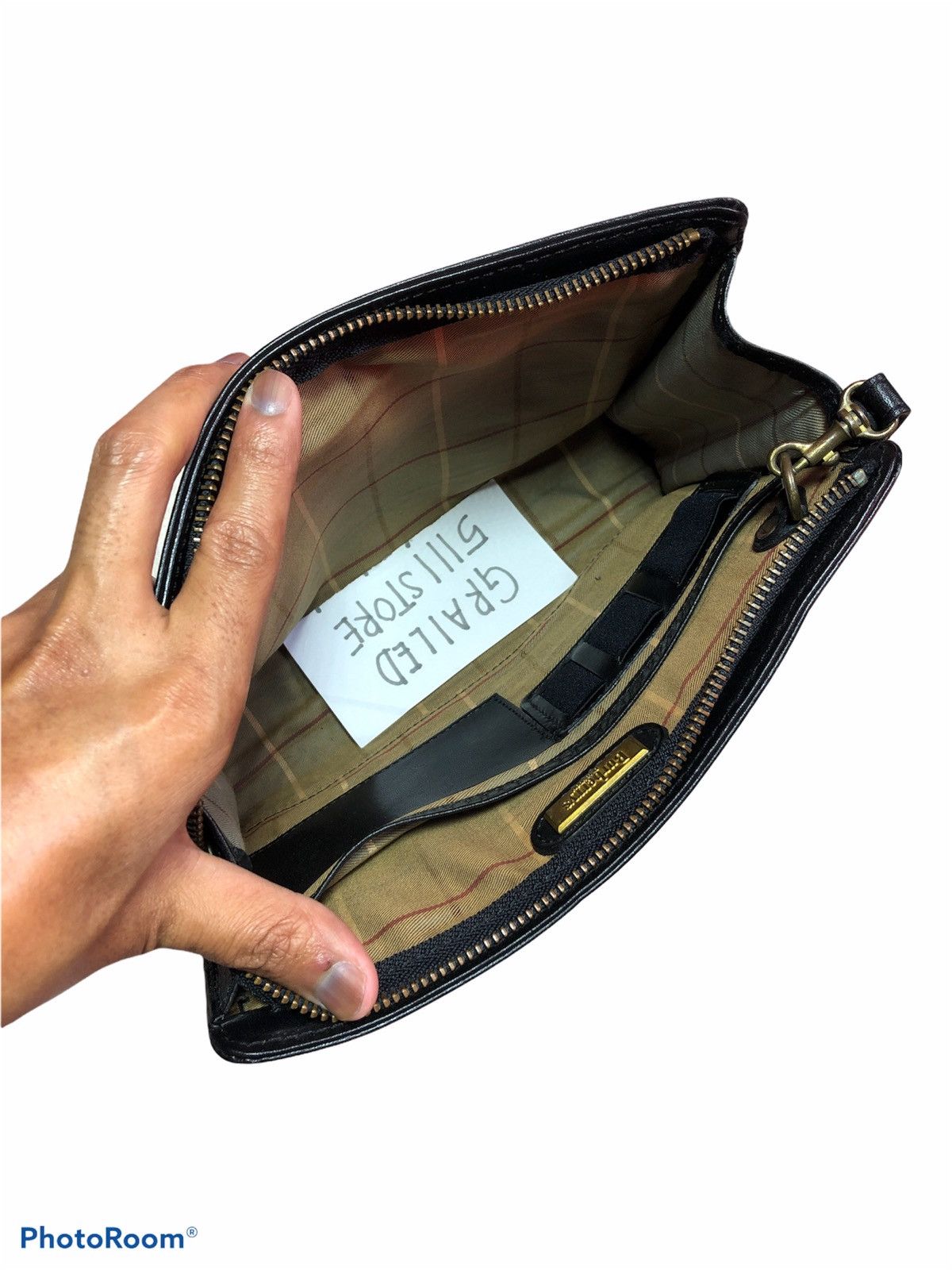 Burberry VINTAGE burberrys clutchbag leather Size ONE SIZE - 4 Thumbnail