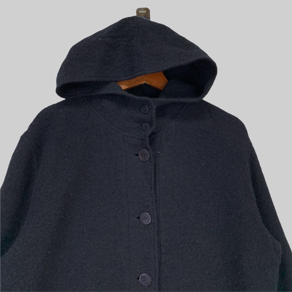 DKNY × Designer Vintage Donna Karan New York DKNY Wool Jacket Hoodie Size US L / EU 52-54 / 3 - 3 Thumbnail