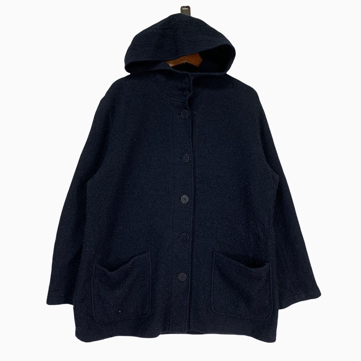 DKNY × Designer Vintage Donna Karan New York DKNY Wool Jacket Hoodie Size US L / EU 52-54 / 3 - 1 Thumbnail