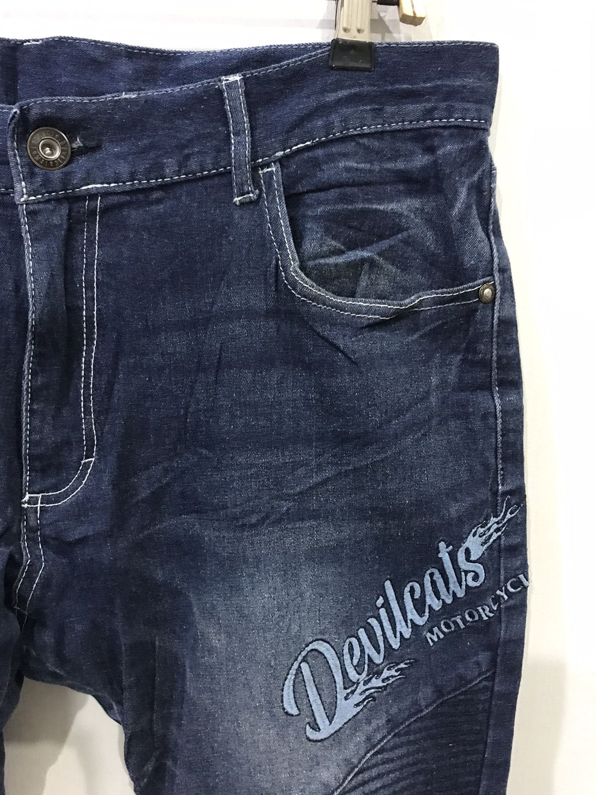 Japanese Brand Very Rare Devilcat Motocycle Biker Pant Size US 35 - 2 Thumbnail