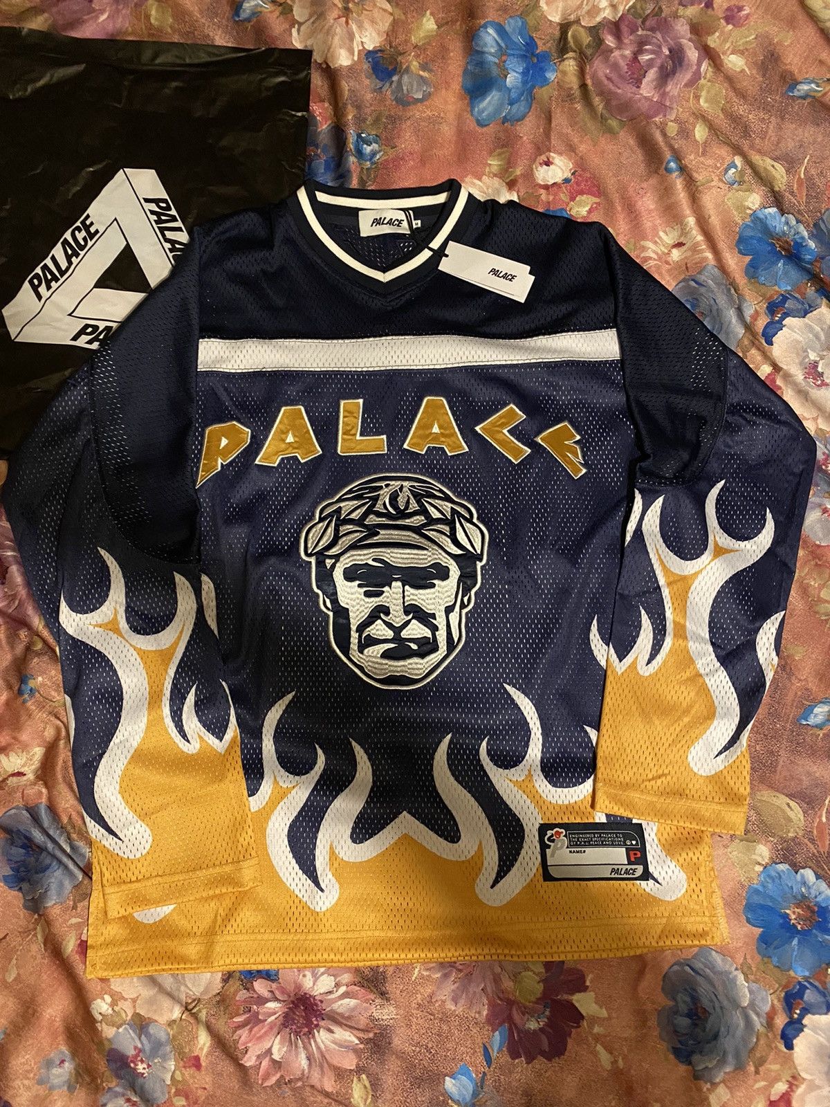 Palace PALACE PILLARS JERSEY NAVY | Grailed