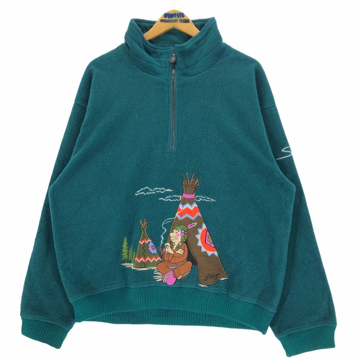 Vintage Silvy Fleece Sweatshirt Big Logo Embroidery