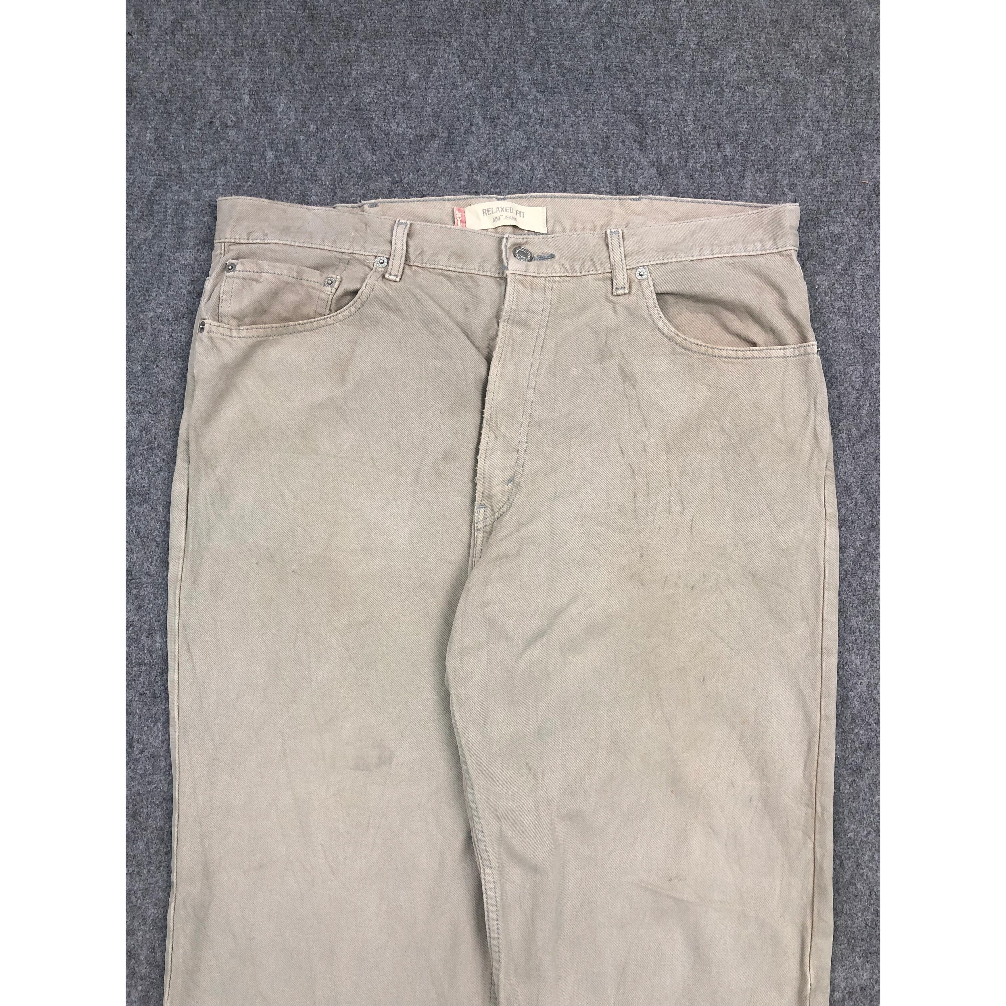 Levi's Vintage Levis 550 Relaxed Fit Denim Light Brown DP0242 Size US 40 / EU 56 - 3 Thumbnail