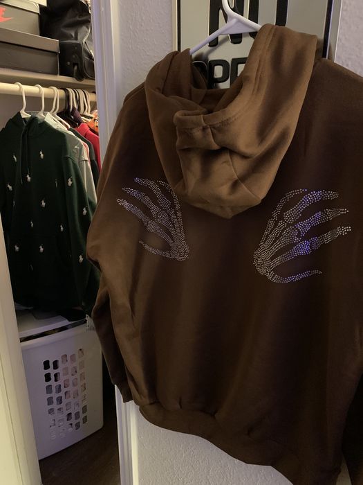 Vintage Rhinestones Skeleton Hands Zip Up Hoodie | Grailed