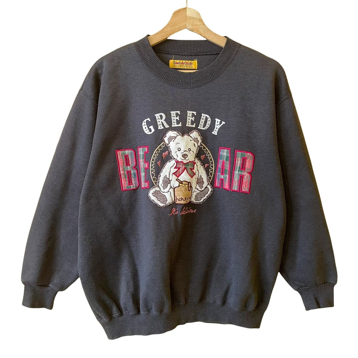 Vintage Greedy Bear Big Logo Crewneck Sweatshirt OverSize S