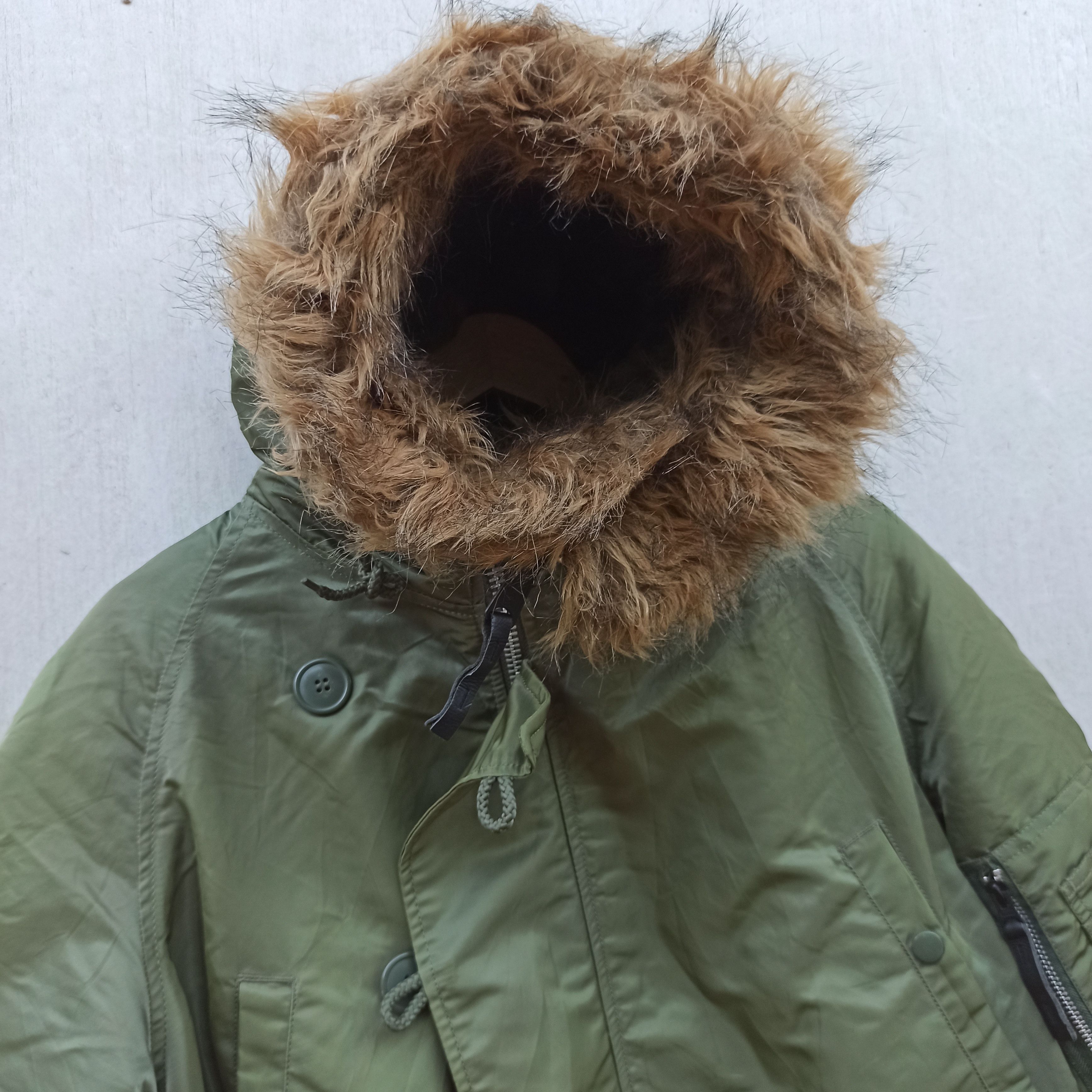 Alpha Industries × Vintage N - 3B Alfa Industries Parka With Fur Collar Size US M / EU 48-50 / 2 - 1 Thumbnail