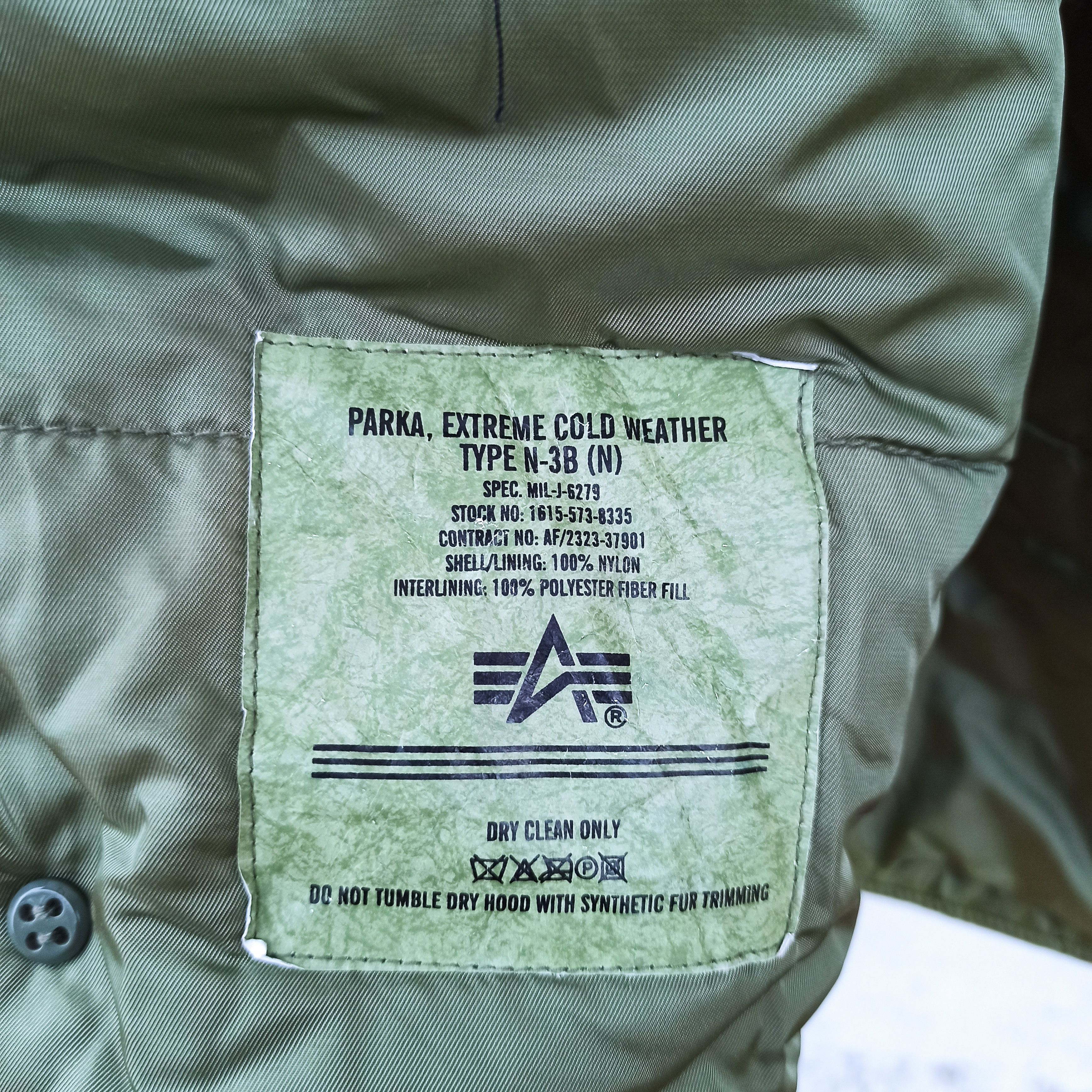 Alpha Industries × Vintage N - 3B Alfa Industries Parka With Fur Collar Size US M / EU 48-50 / 2 - 12 Thumbnail