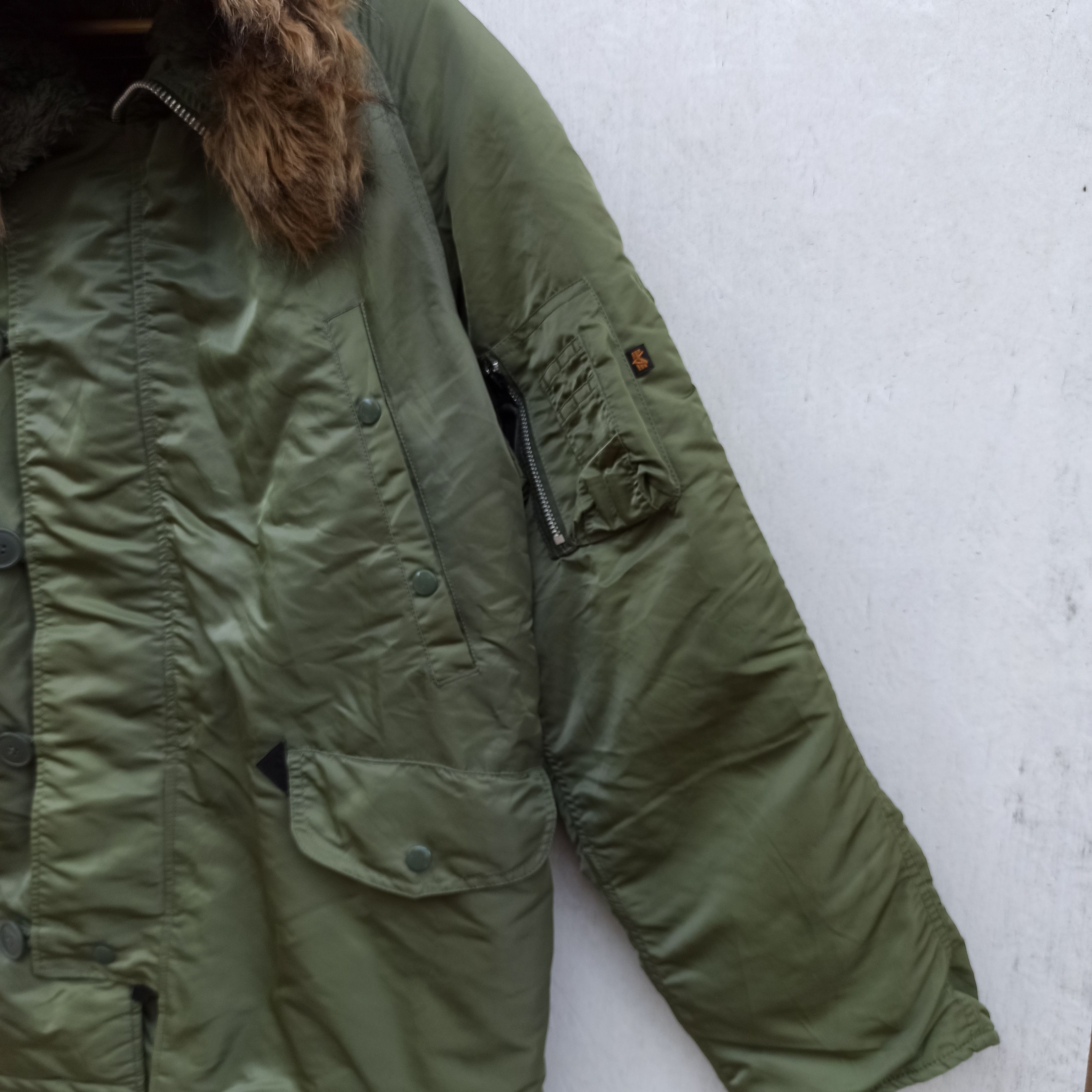 Alpha Industries × Vintage N - 3B Alfa Industries Parka With Fur Collar Size US M / EU 48-50 / 2 - 6 Thumbnail