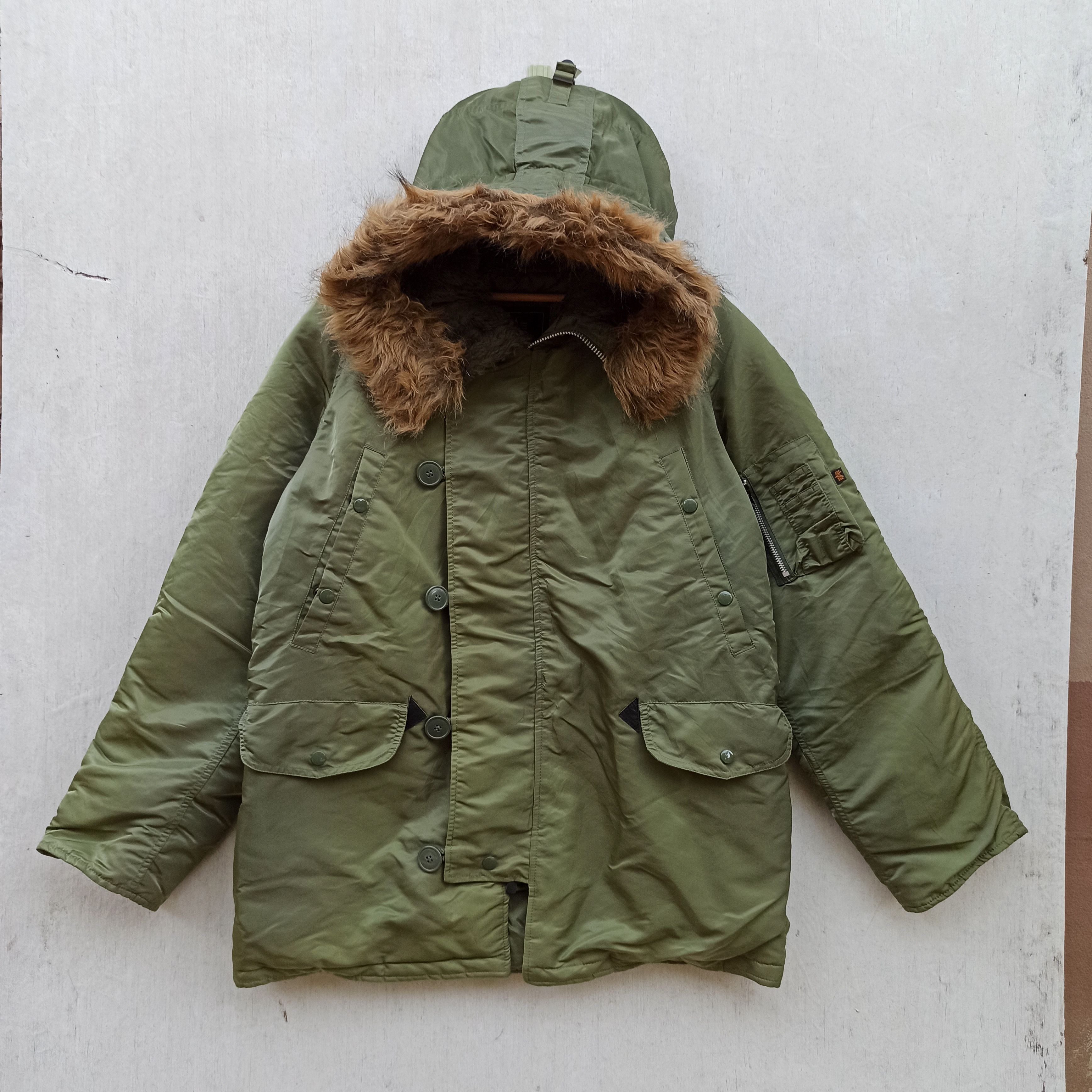Alpha Industries × Vintage N - 3B Alfa Industries Parka With Fur Collar Size US M / EU 48-50 / 2 - 4 Thumbnail