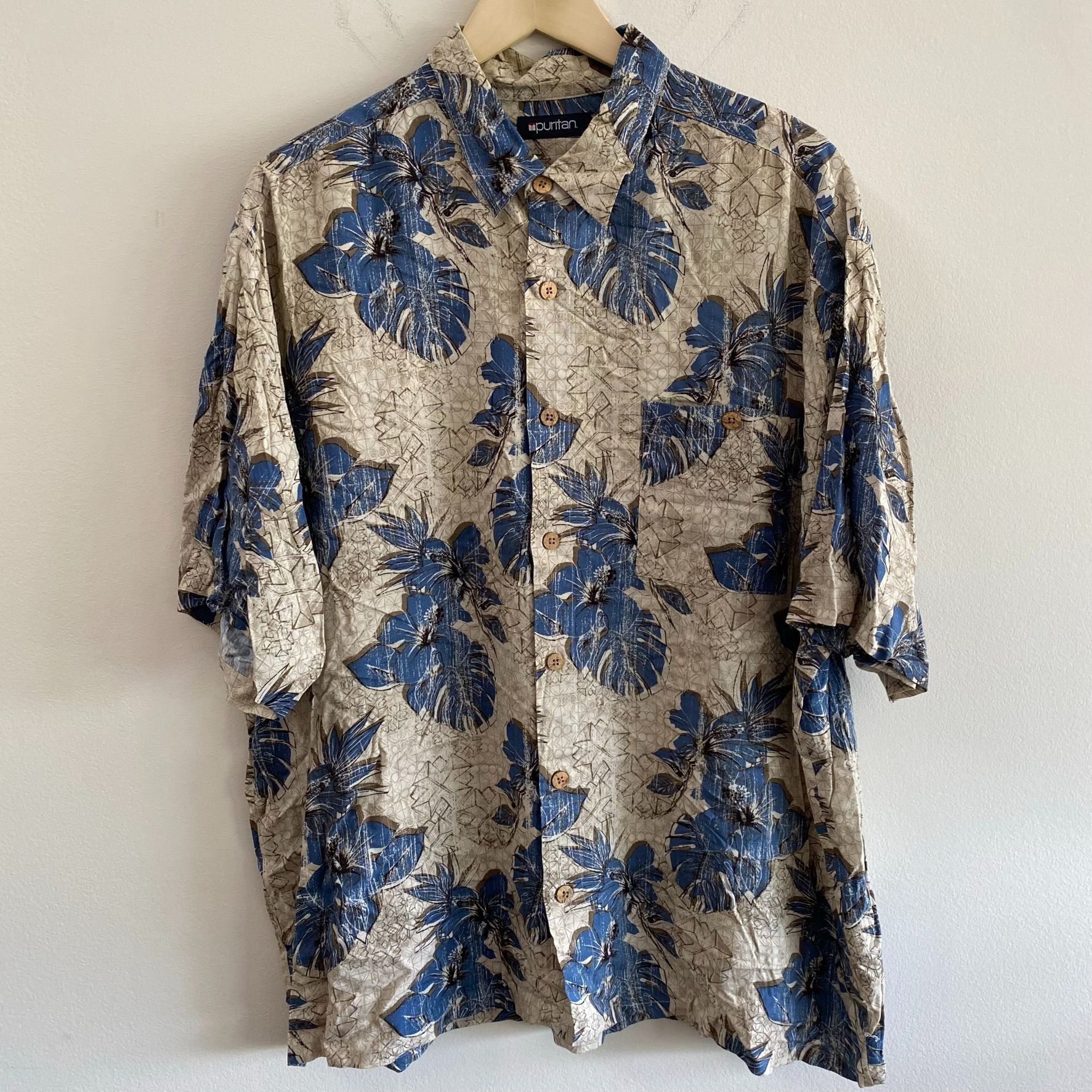 Puritan Puritan Floral Rayon S/S Hawaiian Shirt Size US XL / EU 56 / 4 - 1 Thumbnail