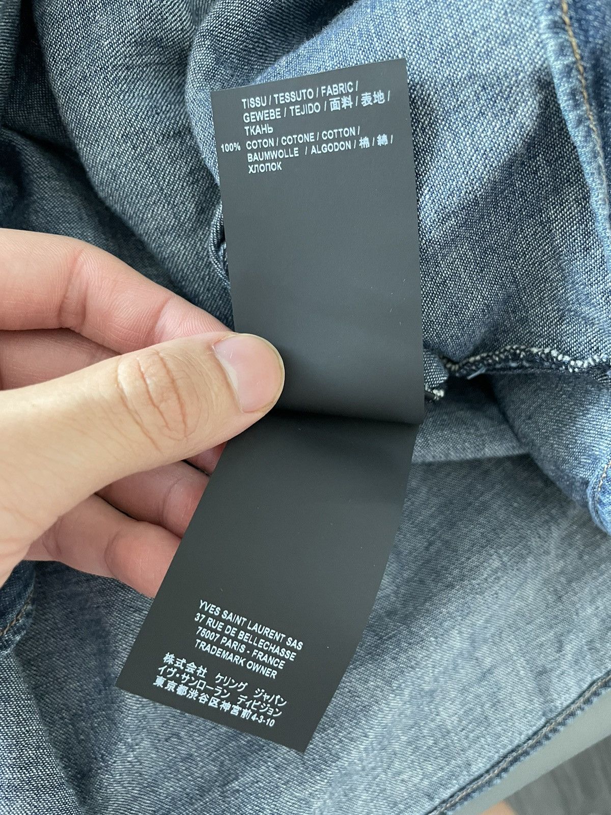 Saint Laurent Paris × Yves Saint Laurent $1K Brand NEW Runway Limited Edition Distressed Denim Shirt Size US L / EU 52-54 / 3 - 11 Thumbnail