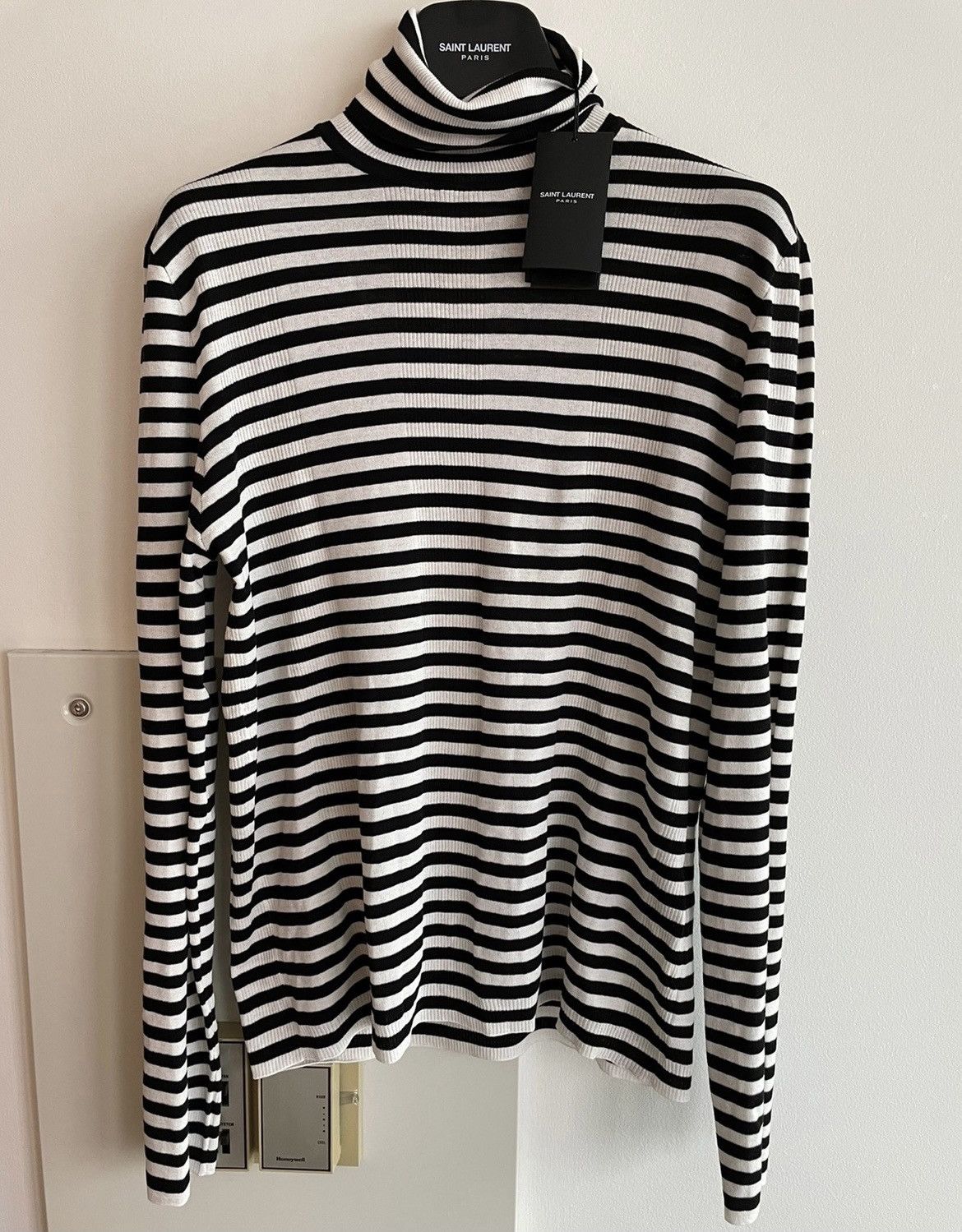 Saint Laurent Paris × Yves Saint Laurent $1,350 Value Classic Runway Turtleneck Light Sweater 100%NEW Size US L / EU 52-54 / 3 - 9 Thumbnail