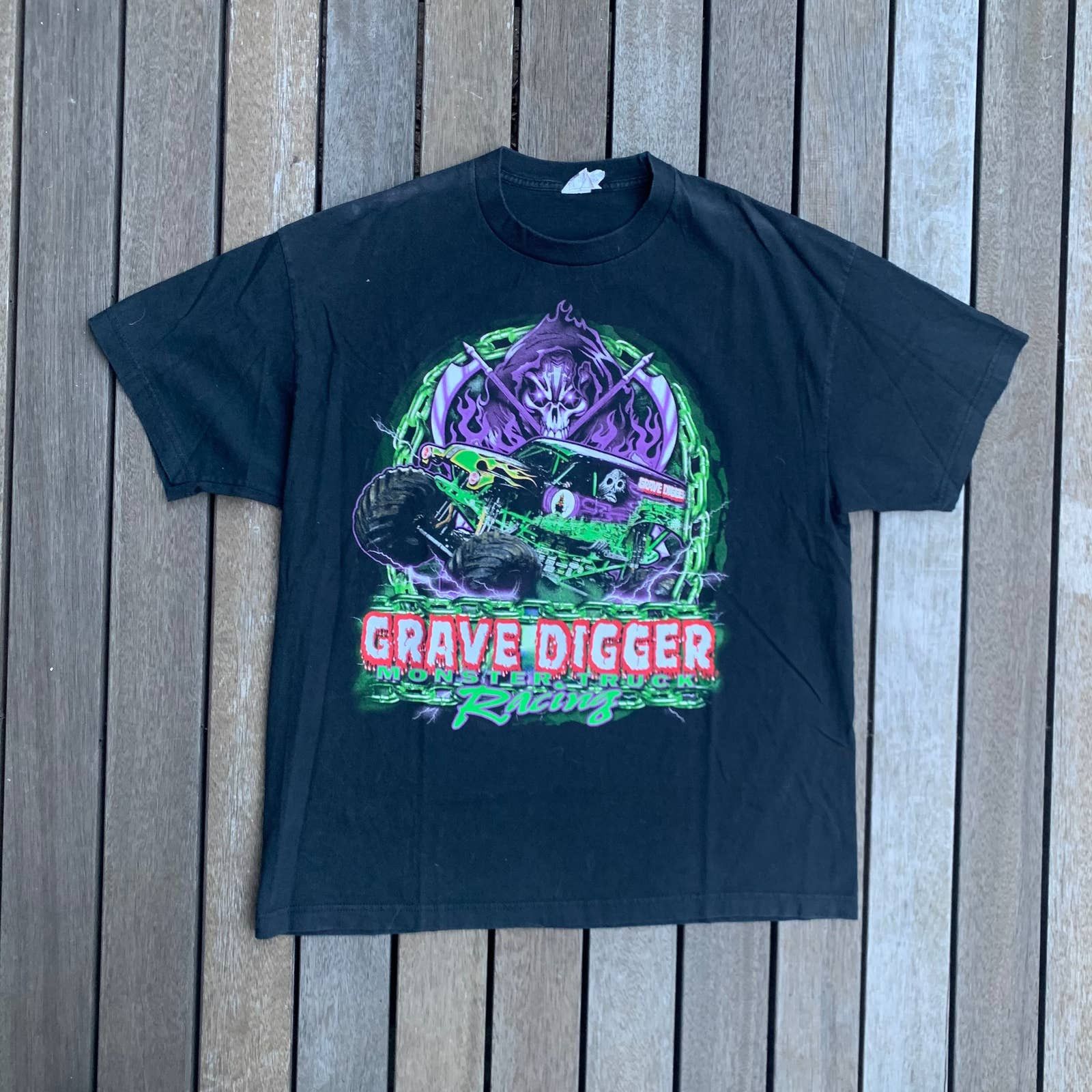 Vintage Vintage grave digger monster truck lightning t shirt Grailed