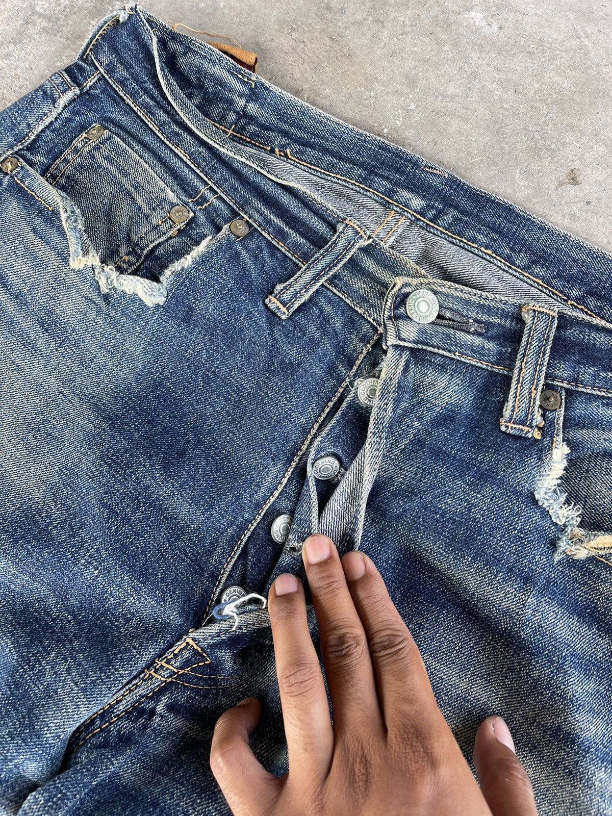 Denime × Japanese Brand Denime japan Selvedges distresses denim Size US 32 / EU 48 - 4 Thumbnail