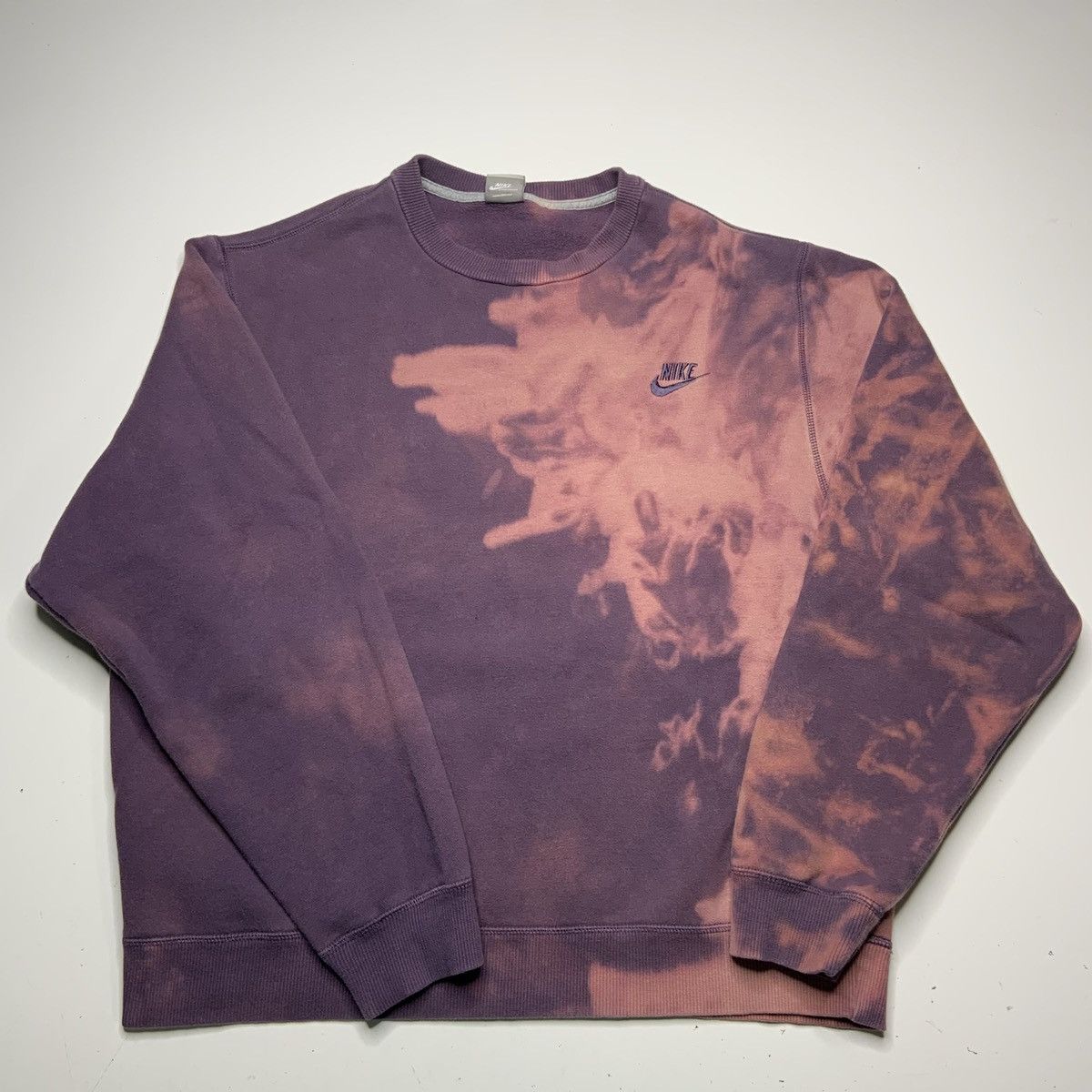 Nike Nike acid wash bleach dye Crewneck sweatshirt script Grailed