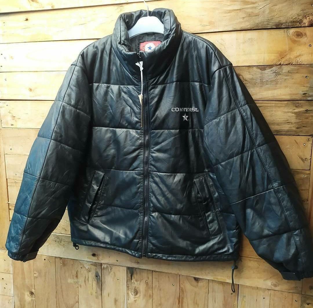 Converse CONVERSE ALL STAR BOSTON MASS LEATHER DUCK DOWN JACKET Size US L / EU 52-54 / 3 - 3 Thumbnail