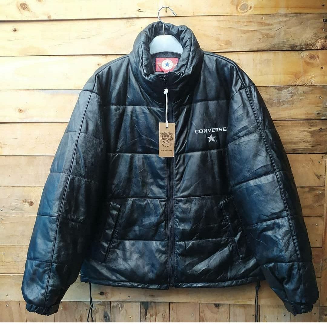 Converse CONVERSE ALL STAR BLACK BOSTON MASS LEATHER DUCK JACKET Size US L / EU 52-54 / 3 - 1 Thumbnail