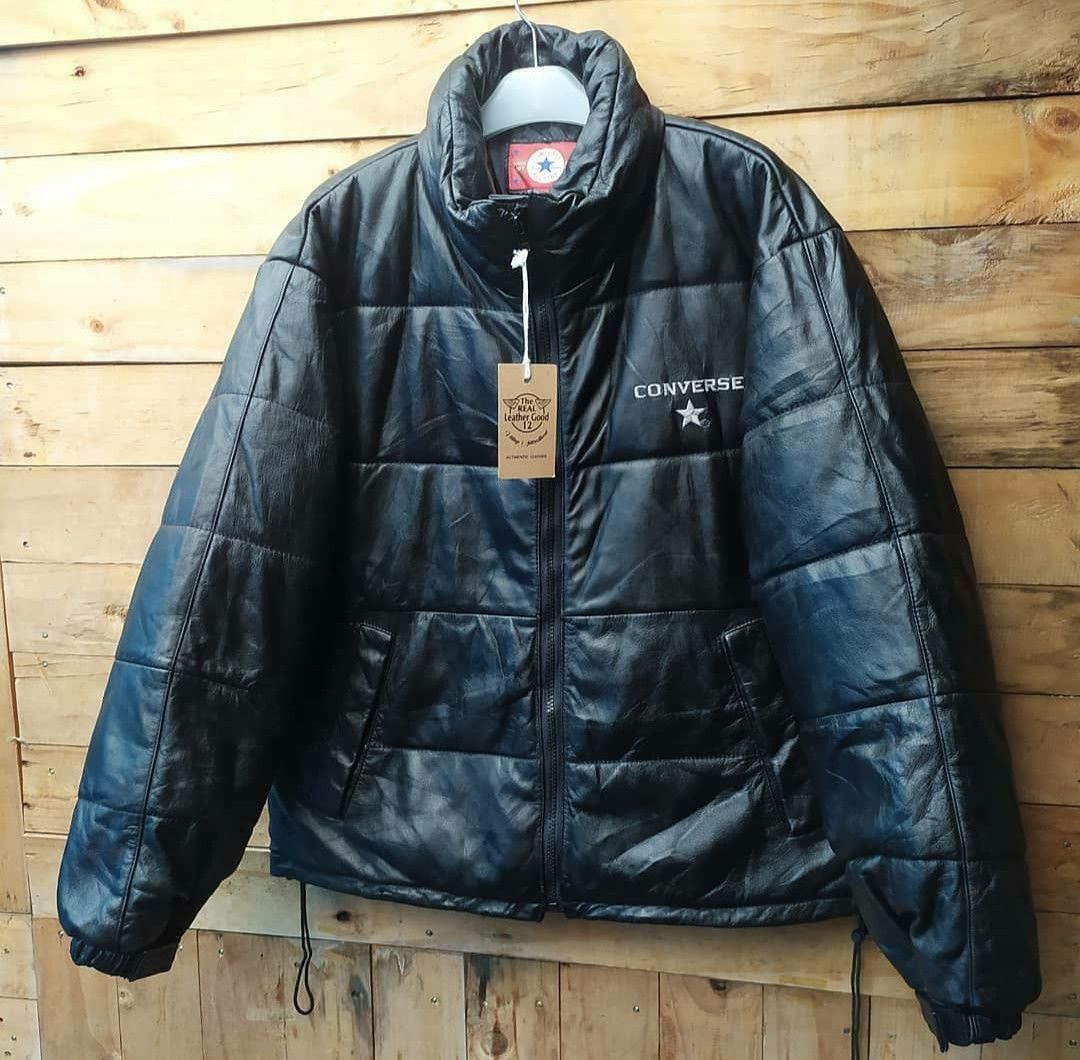 Converse CONVERSE ALL STAR BLACK BOSTON MASS LEATHER DUCK JACKET Size US L / EU 52-54 / 3 - 4 Thumbnail