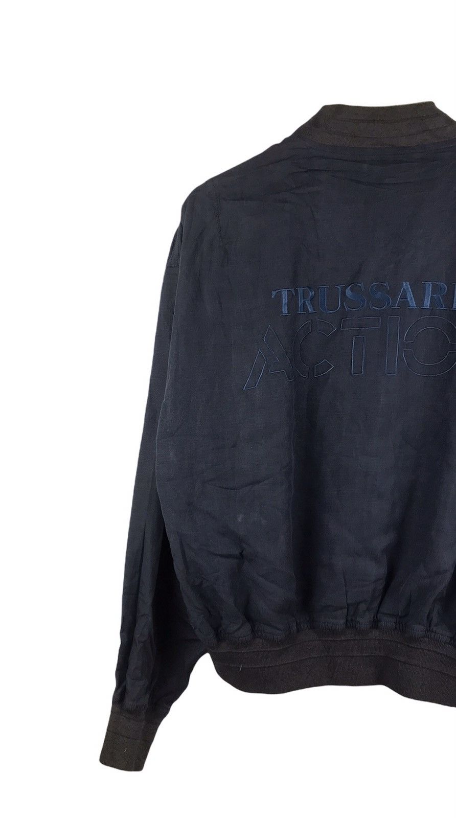 Trussardi × Vintage Vintage Trussardi Bomber Jacket Back Hit Logo Size US XL / EU 56 / 4 - 6 Thumbnail