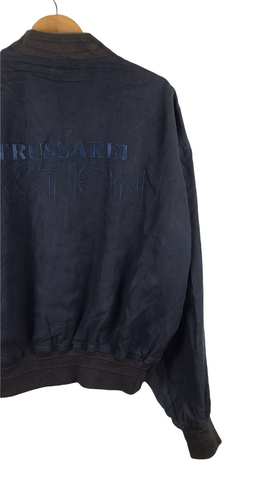 Trussardi × Vintage Vintage Trussardi Bomber Jacket Back Hit Logo Size US XL / EU 56 / 4 - 5 Thumbnail
