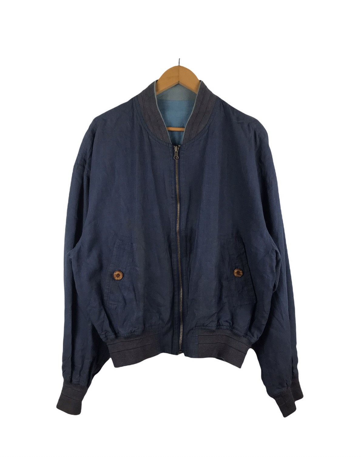 Trussardi × Vintage Vintage Trussardi Bomber Jacket Back Hit Logo Size US XL / EU 56 / 4 - 2 Thumbnail