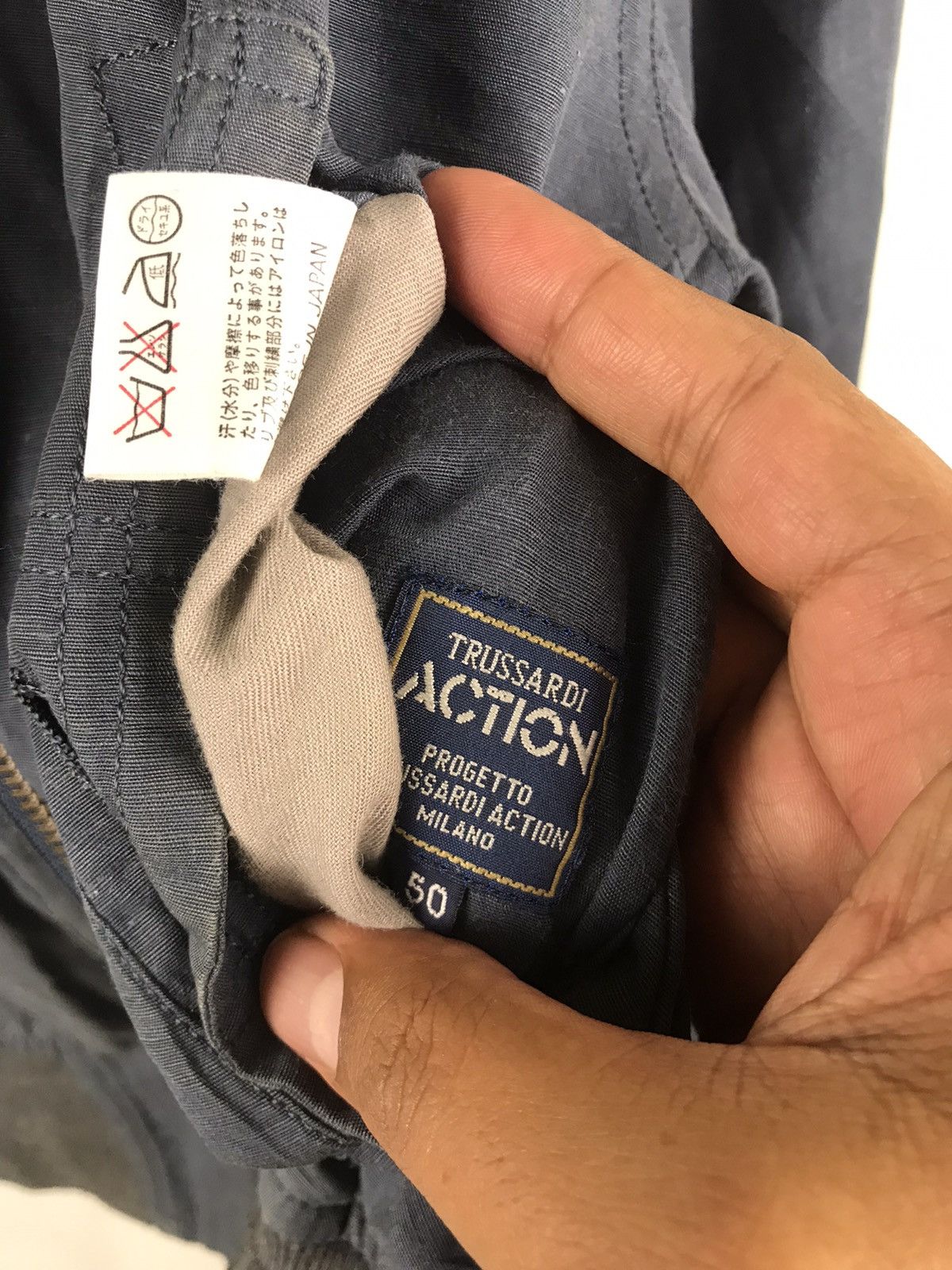 Trussardi × Vintage Vintage Trussardi Bomber Jacket Back Hit Logo Size US XL / EU 56 / 4 - 10 Thumbnail