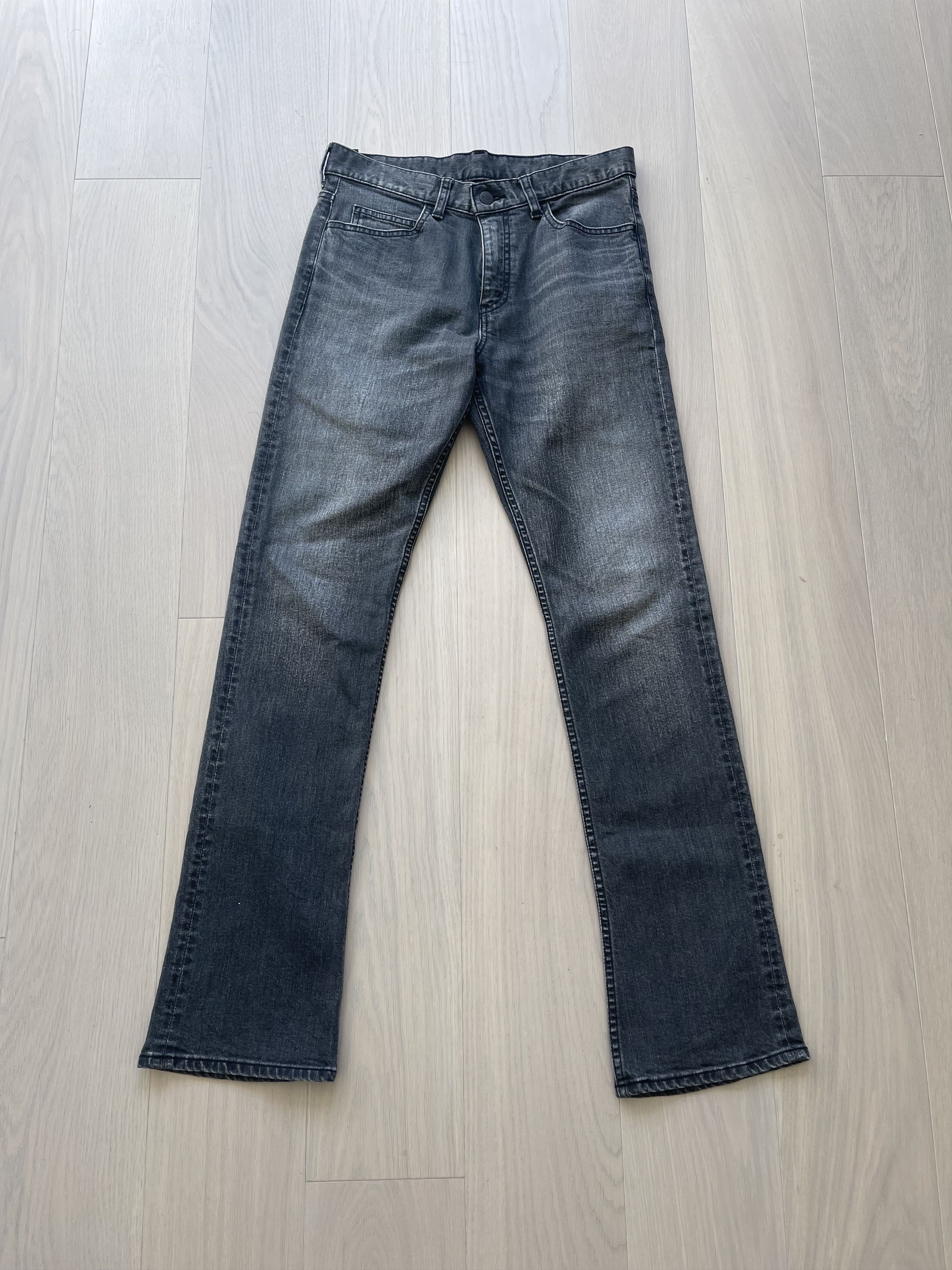 image of Distressed Denim x N Hoolywood N. Hoolywood Faded Bootcut Denim in Grey, Men's (Size 30)