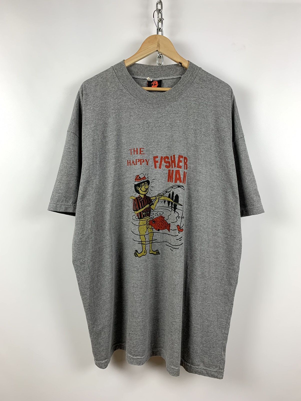 Vintage 90s Vintage The Happy Fisherman Blowjob Crazy T-Shirt Size US XXL / EU 58 / 5 - 2 Thumbnail