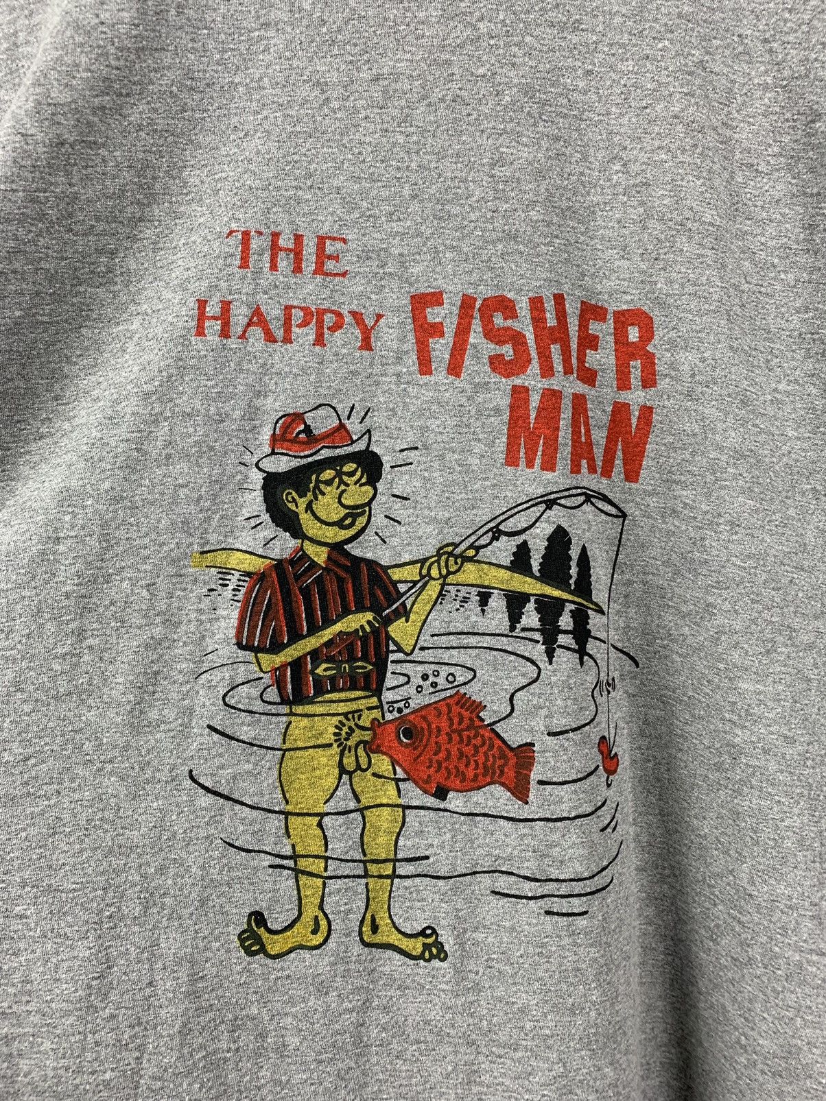 Vintage 90s Vintage The Happy Fisherman Blowjob Crazy T-Shirt Size US XXL / EU 58 / 5 - 3 Thumbnail
