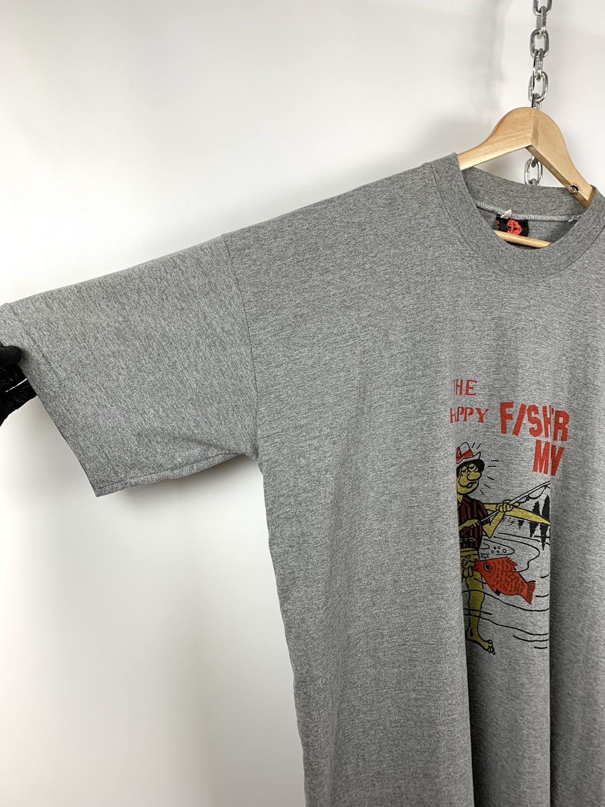 Vintage 90s Vintage The Happy Fisherman Blowjob Crazy T-Shirt Size US XXL / EU 58 / 5 - 5 Thumbnail