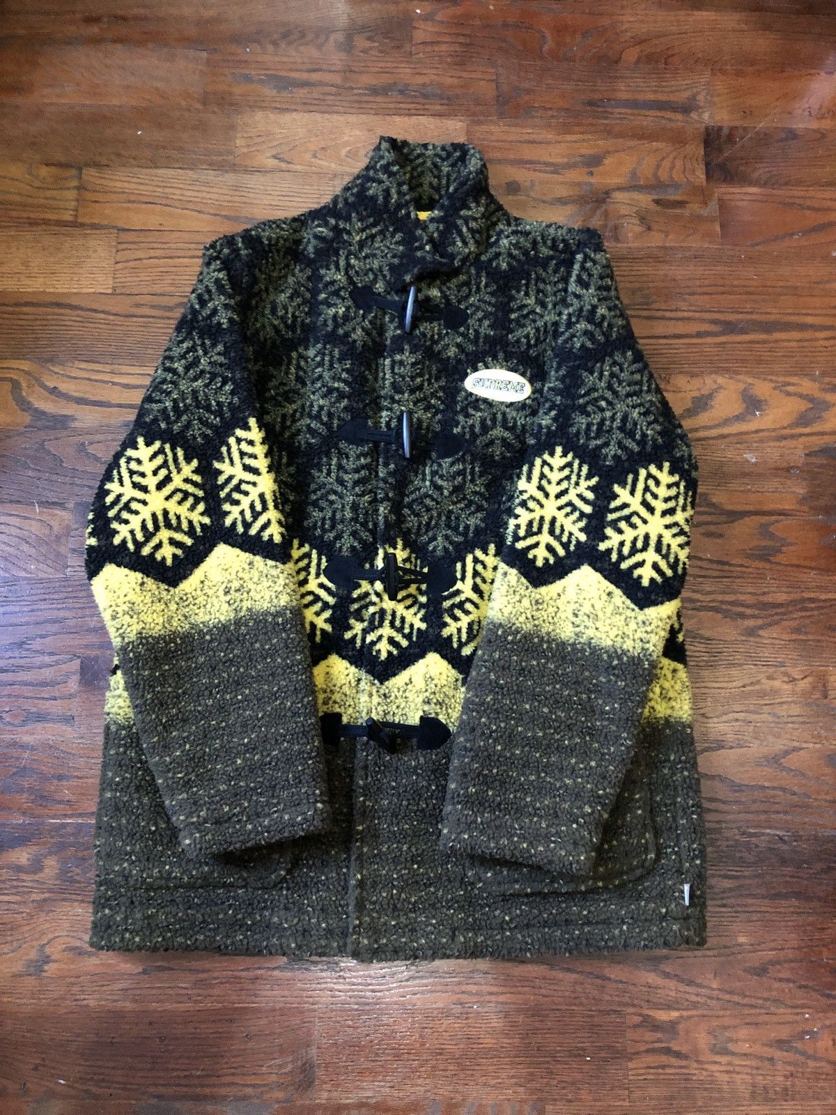 Supreme Supreme Snowflake Toggle Fleece Jacket Yellow Grailed