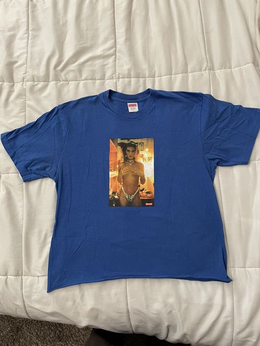 Supreme Supreme Nan Goldin Kim in Rhinestone Tee Royal Blue | Grailed