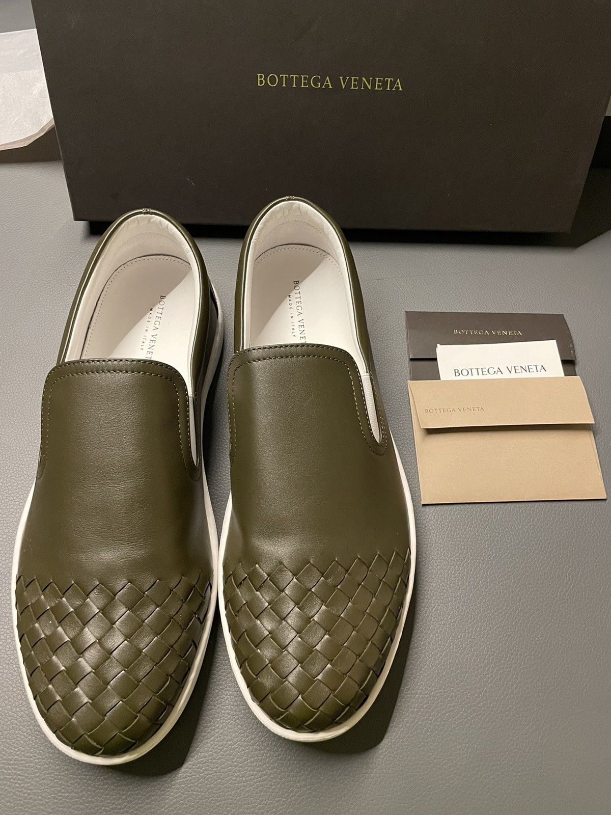 Bottega Veneta × Tomas Maier Brand NEW Bottega Veneta Runway Woven Leather Slip-on Shoes Size US 9 / EU 42 - 3 Thumbnail
