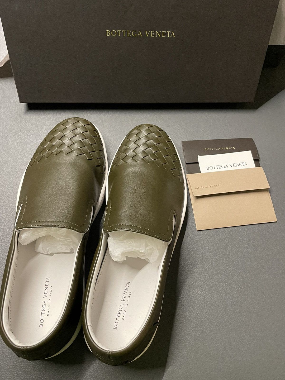 Bottega Veneta × Tomas Maier Brand NEW Bottega Veneta Runway Woven Leather Slip-on Shoes Size US 9 / EU 42 - 18 Thumbnail