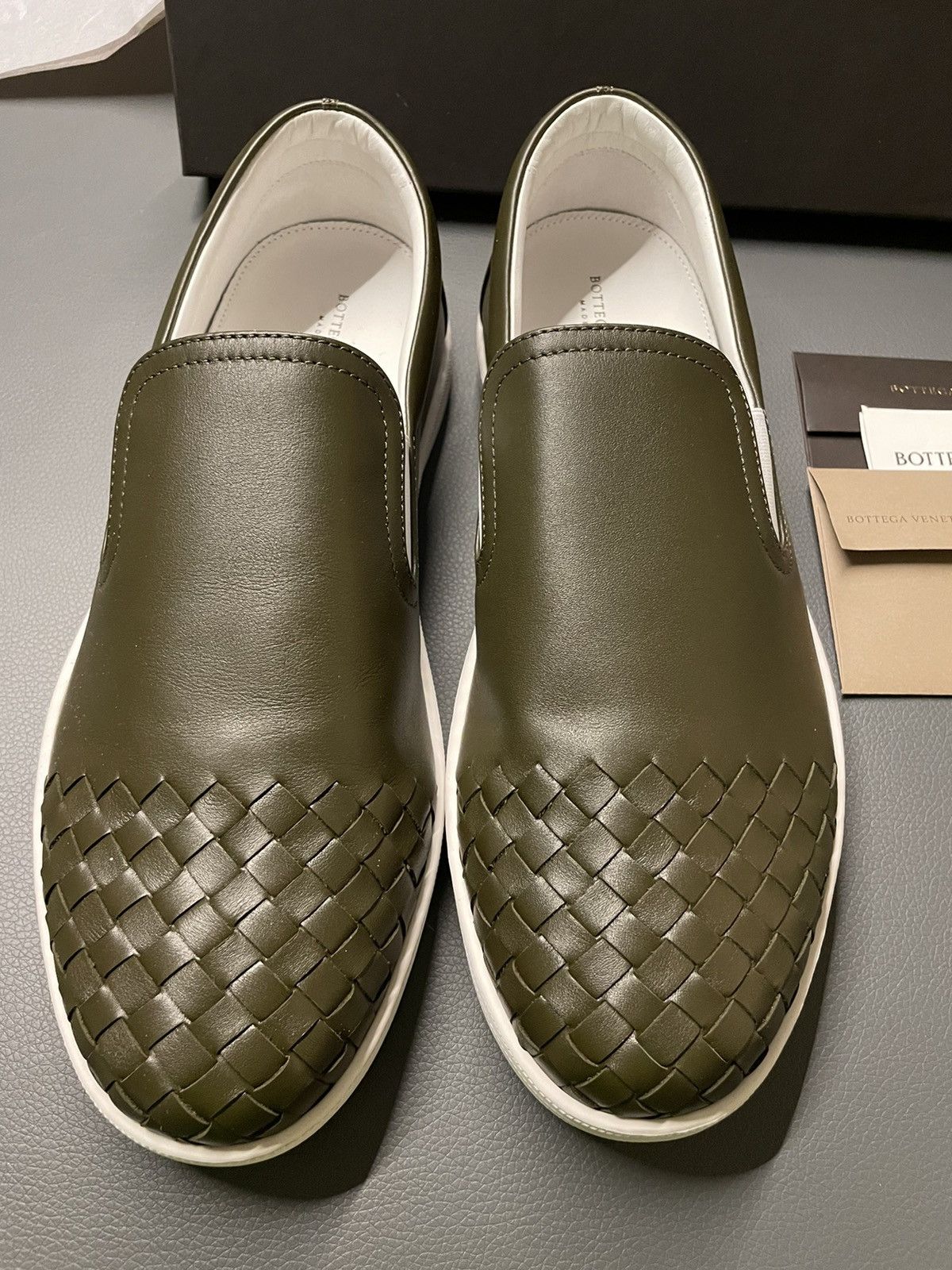 Bottega Veneta × Tomas Maier Brand NEW Bottega Veneta Runway Woven Leather Slip-on Shoes Size US 9 / EU 42 - 14 Thumbnail