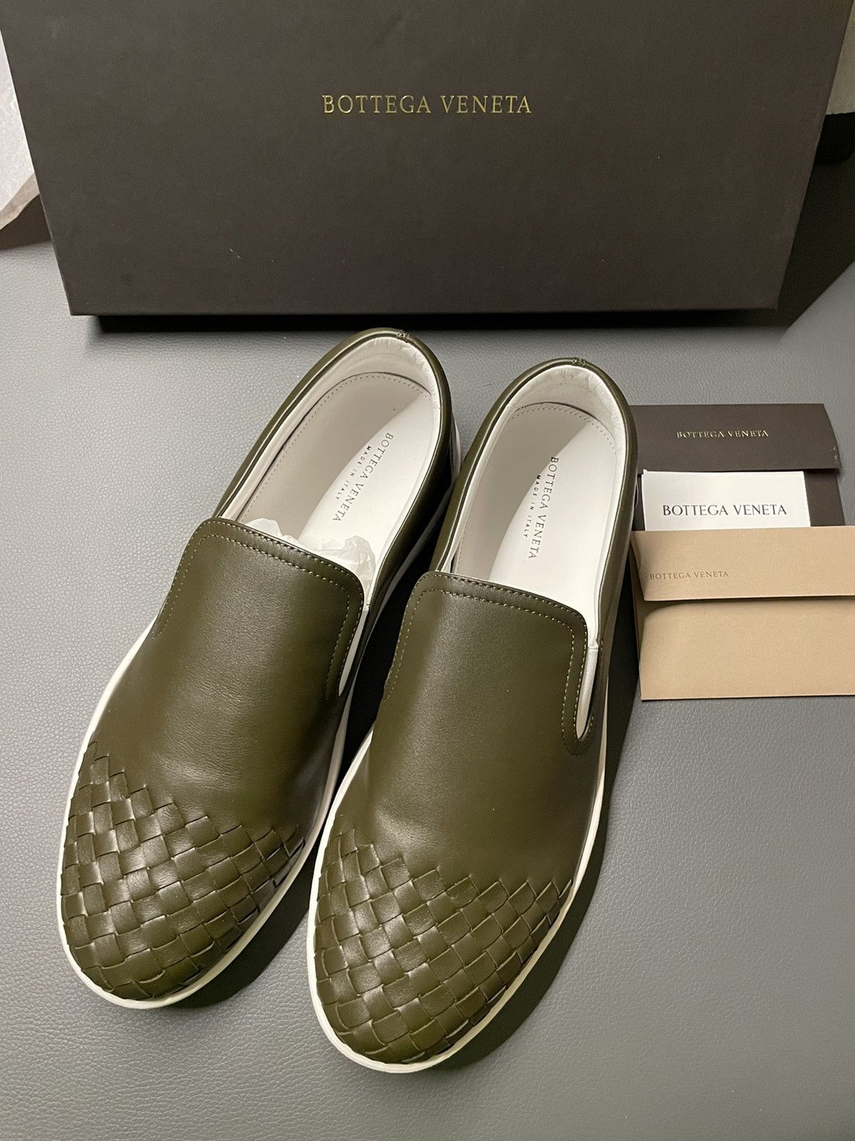 Bottega Veneta × Tomas Maier Brand NEW Bottega Veneta Runway Woven Leather Slip-on Shoes Size US 9 / EU 42 - 2 Thumbnail