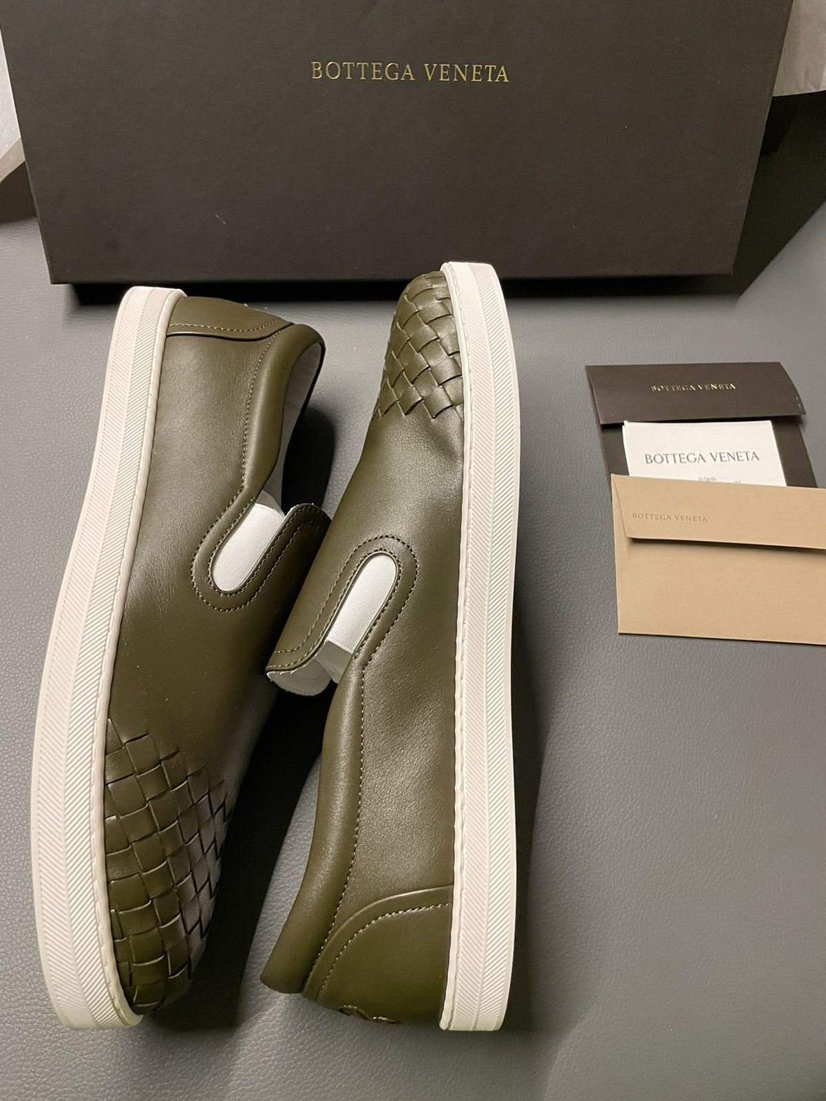 Bottega Veneta × Tomas Maier Brand NEW Bottega Veneta Runway Woven Leather Slip-on Shoes Size US 9 / EU 42 - 22 Thumbnail