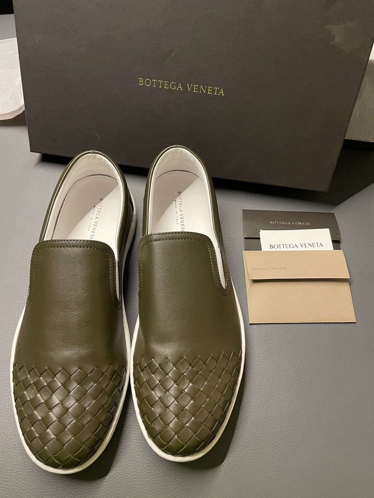 Bottega Veneta × Tomas Maier Brand NEW Bottega Veneta Runway Woven Leather Slip-on Shoes Size US 9 / EU 42 - 13 Thumbnail