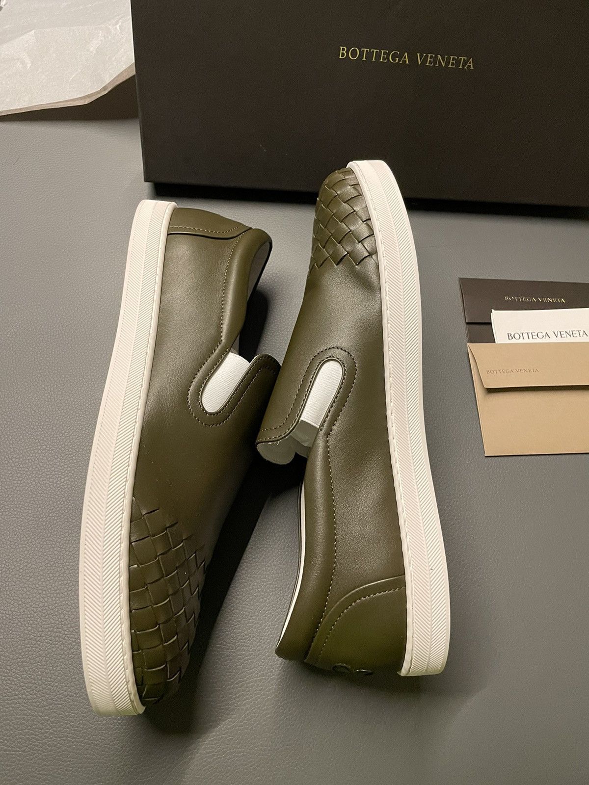 Bottega Veneta × Tomas Maier Brand NEW Bottega Veneta Runway Woven Leather Slip-on Shoes Size US 9 / EU 42 - 15 Thumbnail