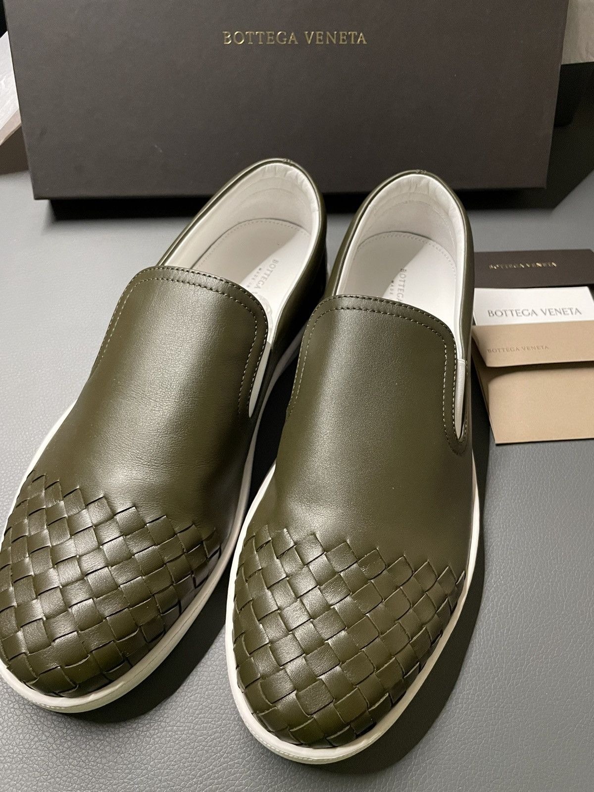 Bottega Veneta × Tomas Maier Brand NEW Bottega Veneta Runway Woven Leather Slip-on Shoes Size US 9 / EU 42 - 1 Thumbnail