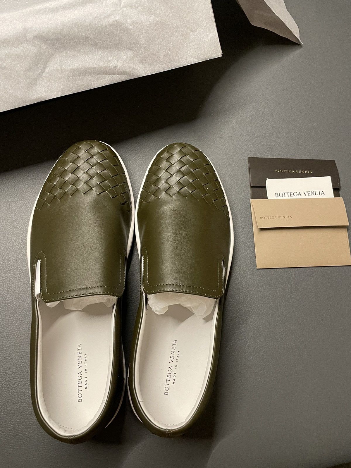 Bottega Veneta × Tomas Maier Brand NEW Bottega Veneta Runway Woven Leather Slip-on Shoes Size US 9 / EU 42 - 12 Thumbnail