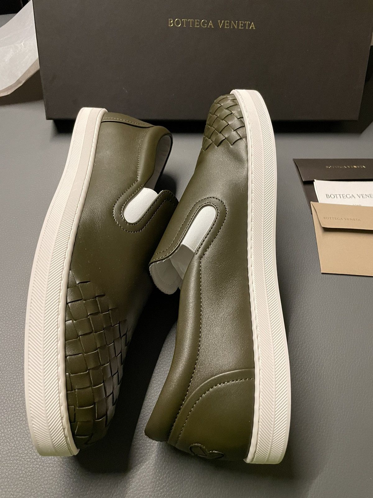Bottega Veneta × Tomas Maier Brand NEW Bottega Veneta Runway Woven Leather Slip-on Shoes Size US 9 / EU 42 - 23 Thumbnail