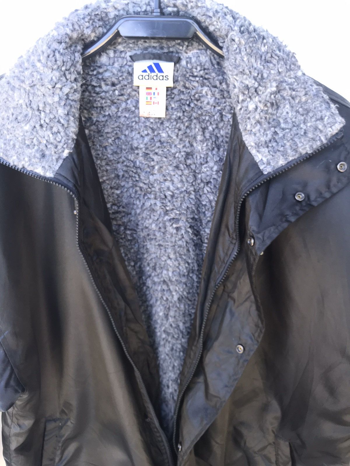 Vintage Vintage 90s Adidas Sherpa Lined Long Jacket Size US L / EU 52-54 / 3 - 4 Thumbnail